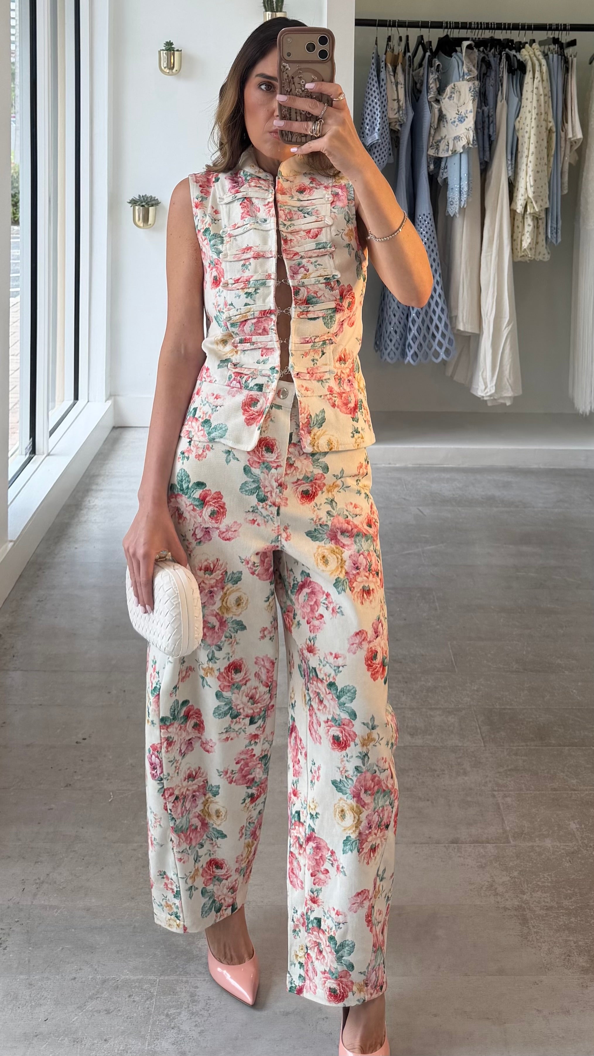 ROYAL FLORAL VEST SET
