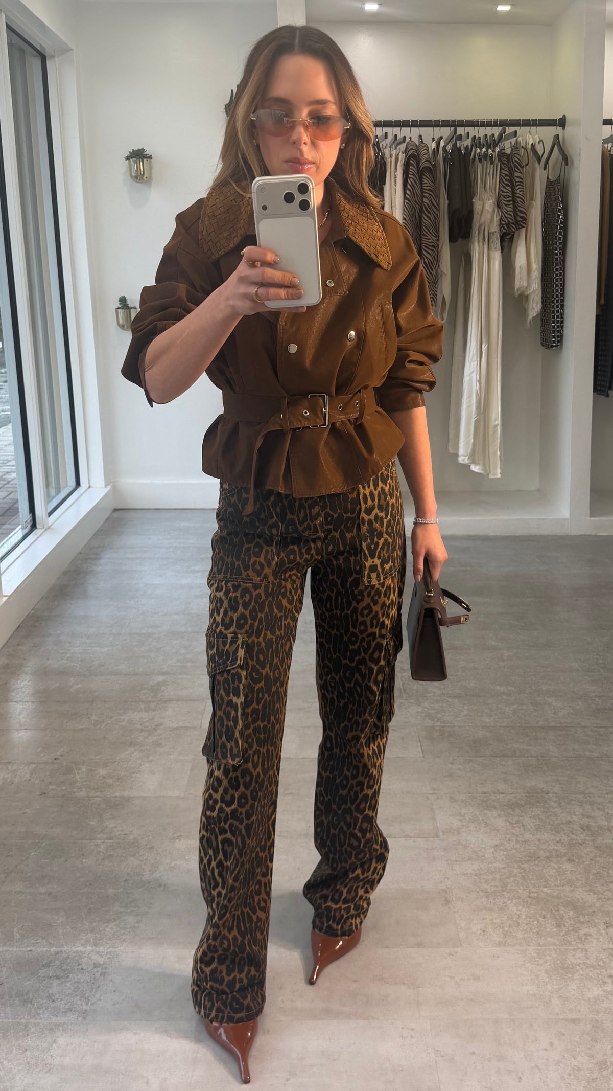 LEOPARD CARGO PANTS