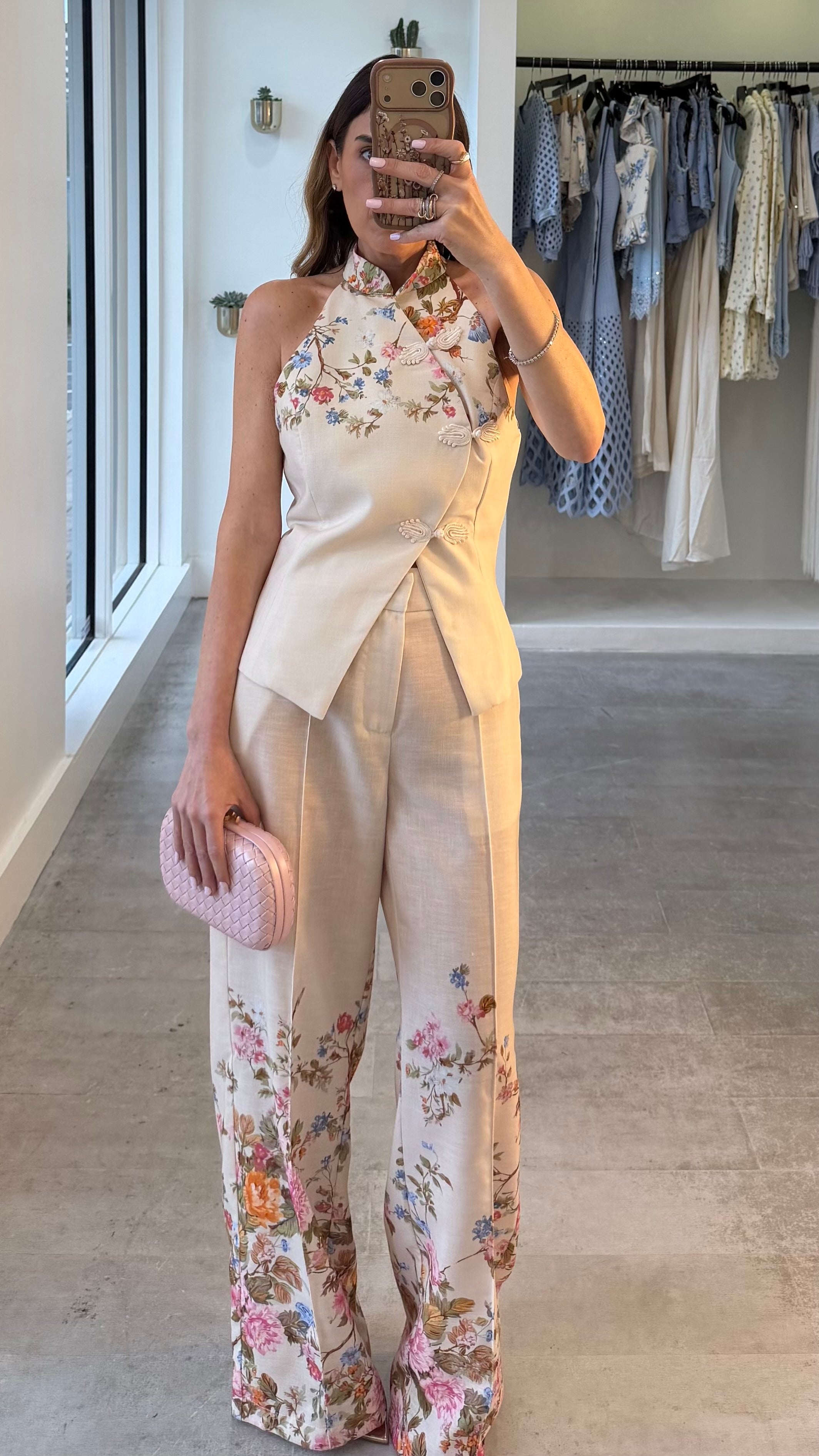 BEIGE ORIENTAL FLORAL SET