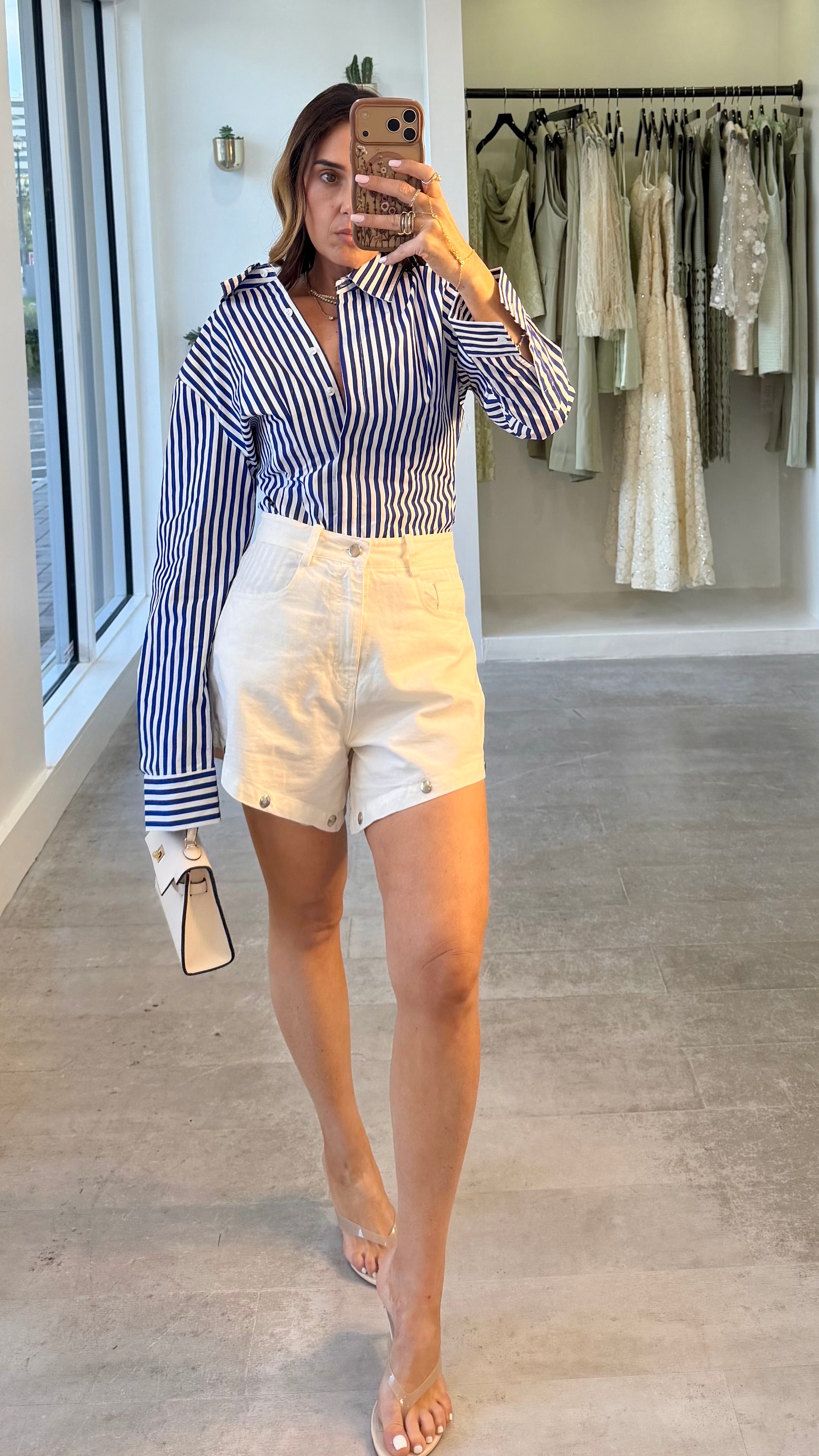 NAVY STRIPED BLOUSE