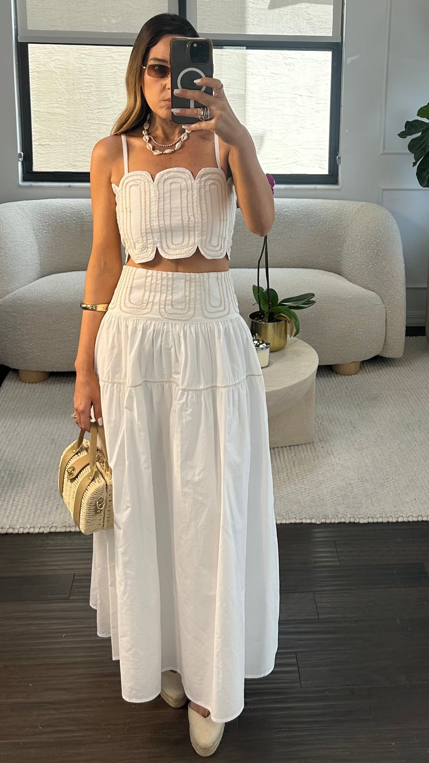 STITCH SCALOP SKIRT SET