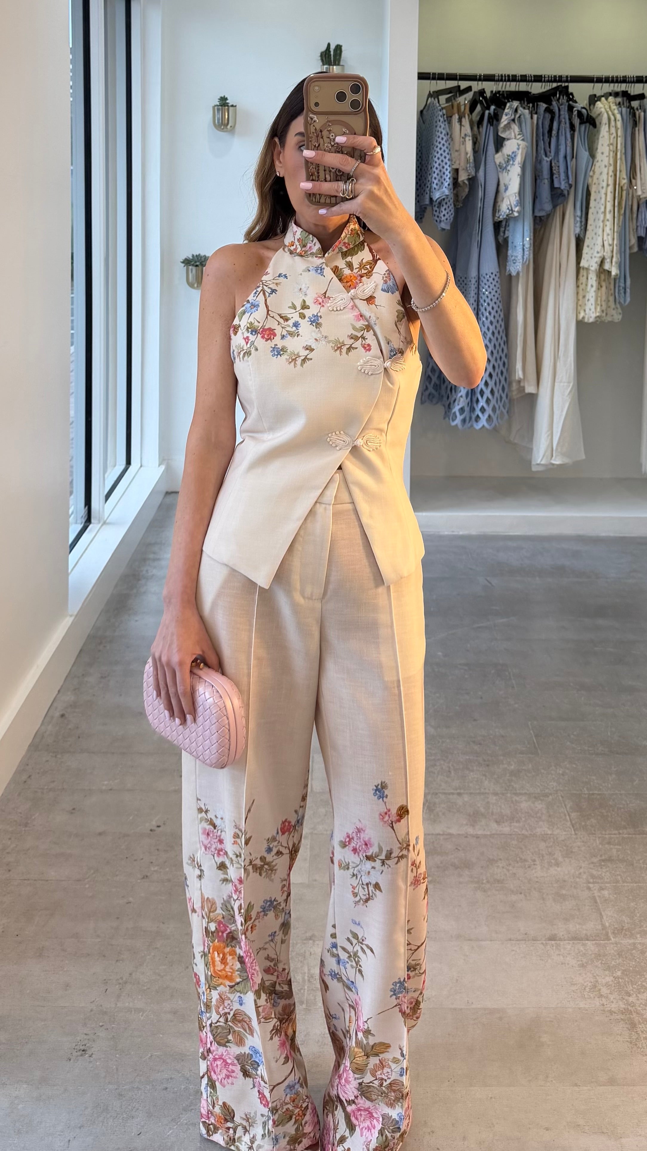 BEIGE ORIENTAL FLORAL SET