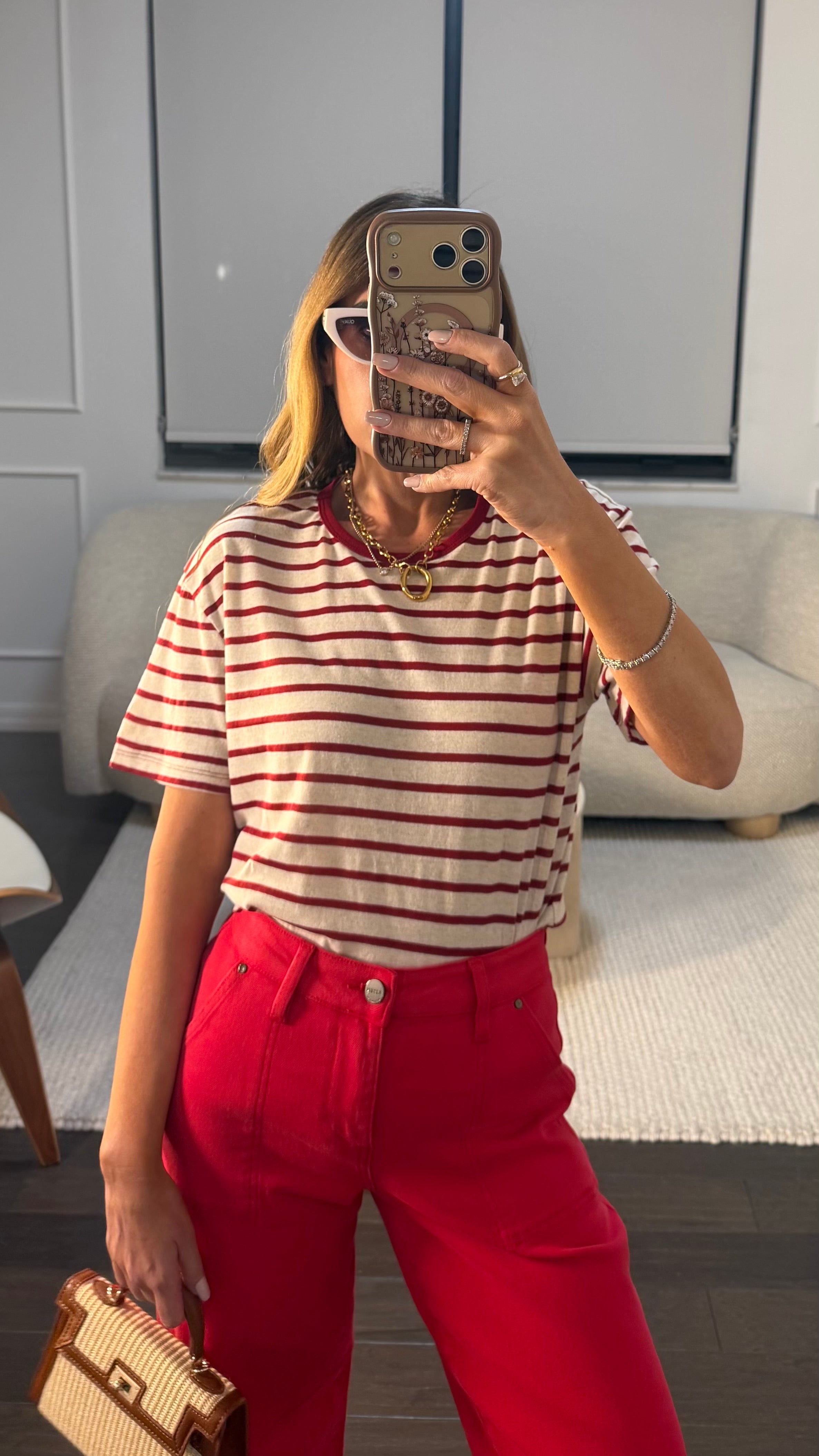 BEIGE TINTO STRIPE TEE