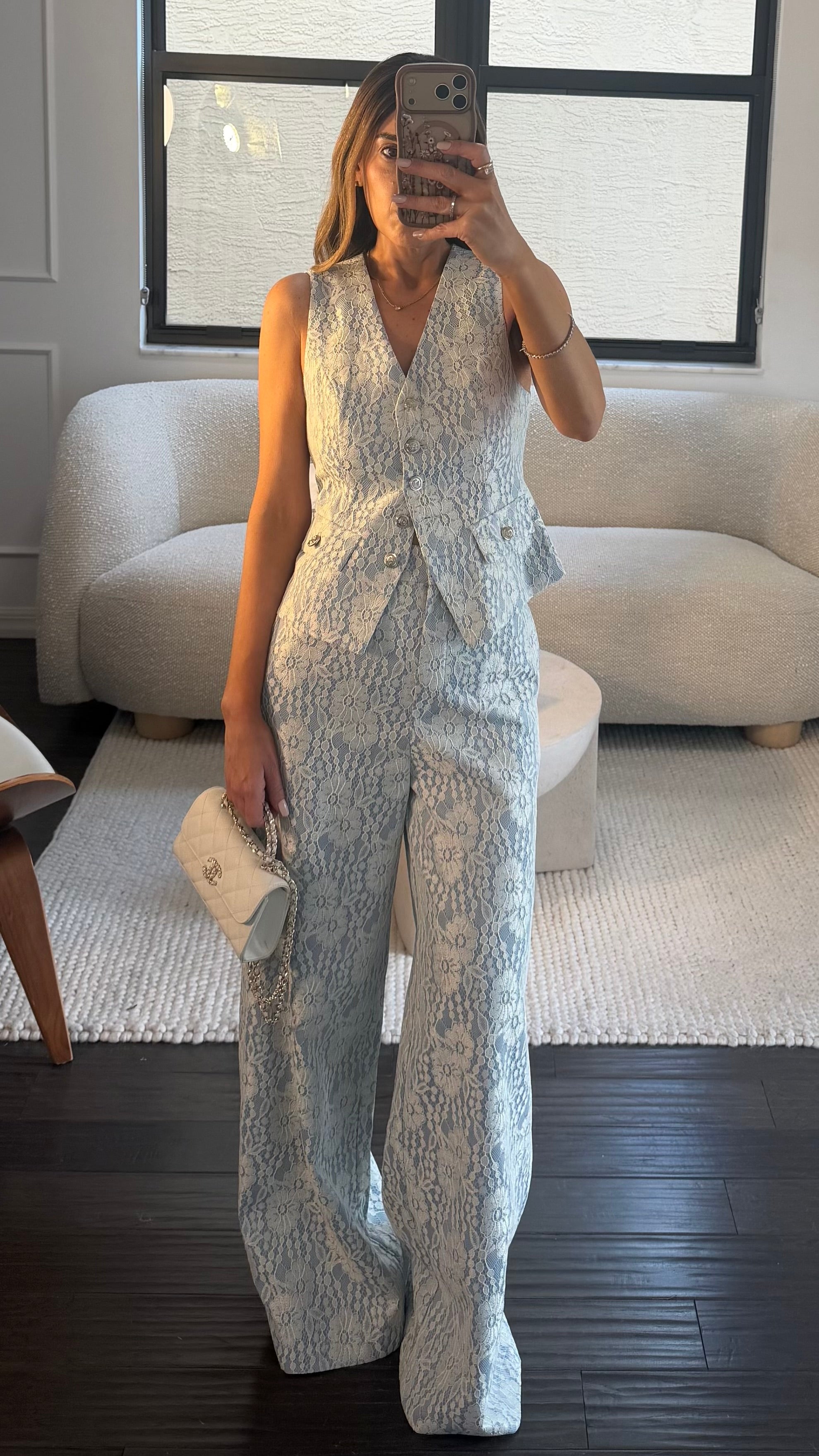 SKY EMBROIDERED PANT SET