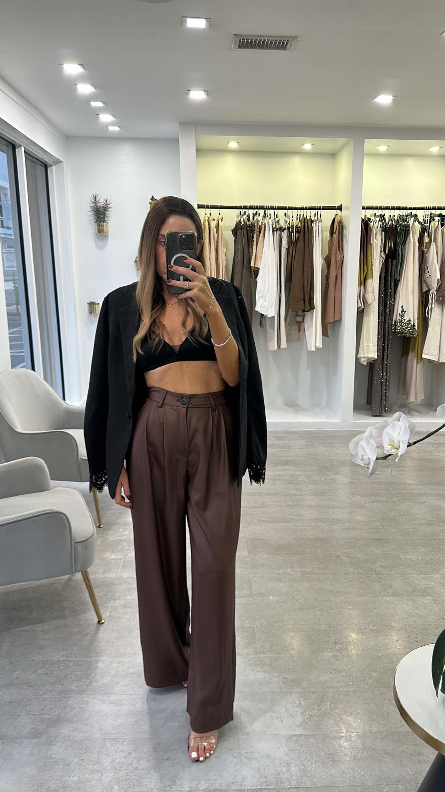 COCOA METALLIC TROUSER