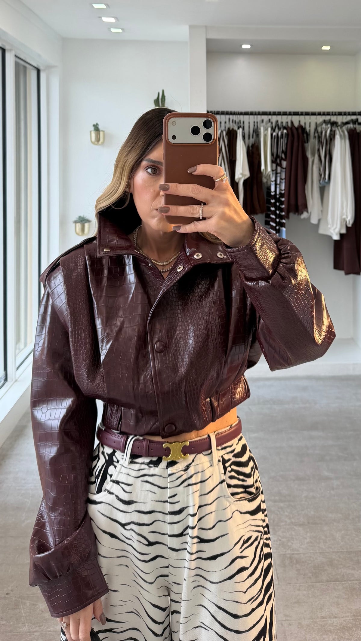 BORDEAUX CROC JACKET