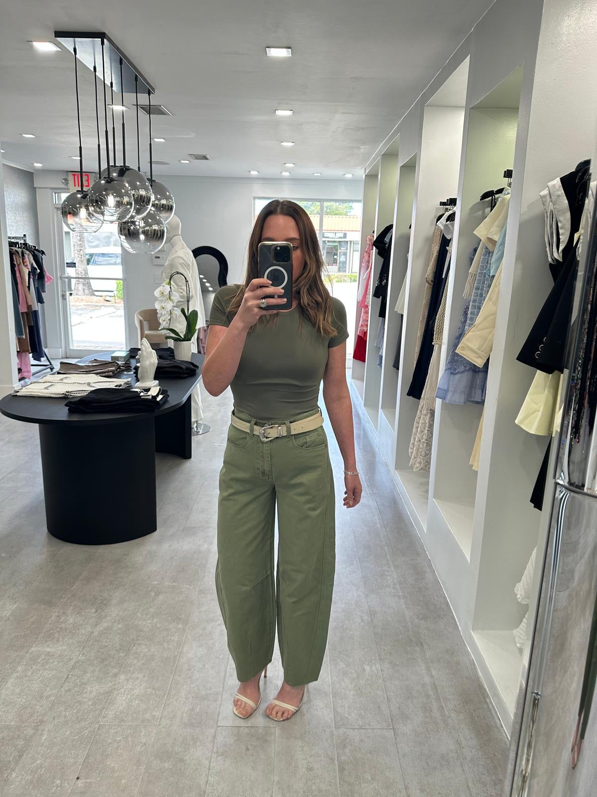 Olive basic top