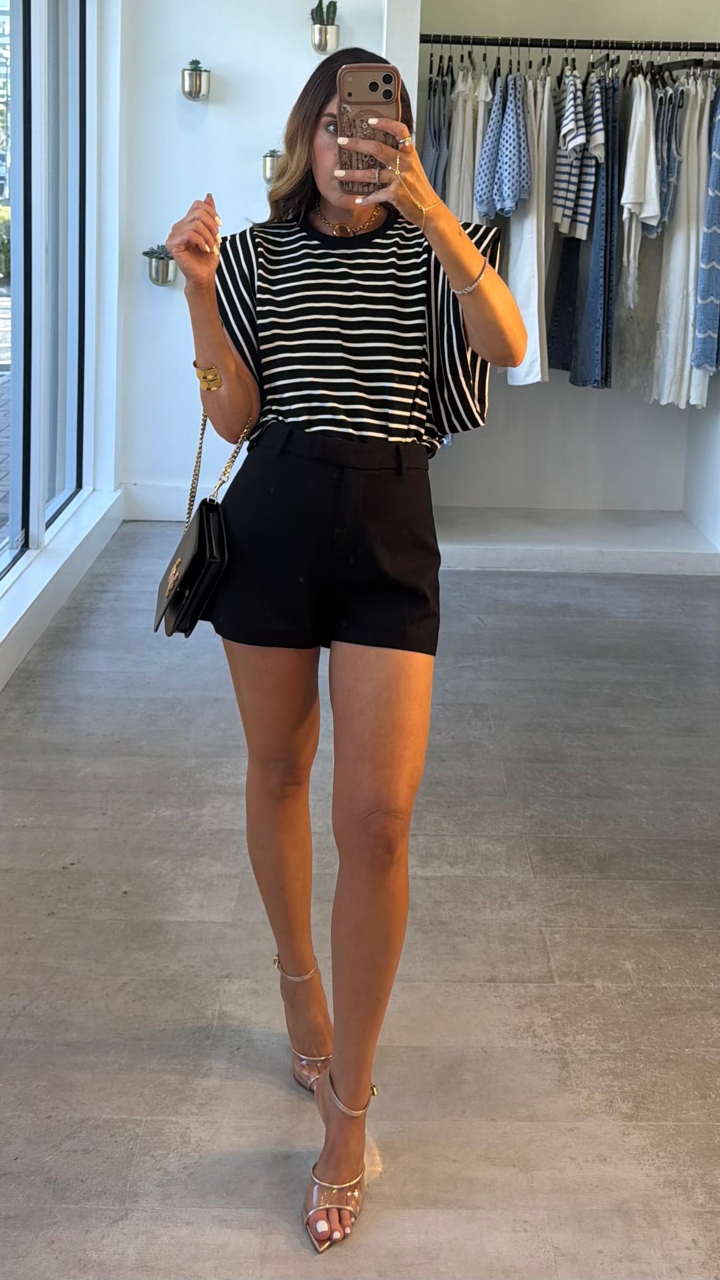 BLACK TROUSER SHORTS