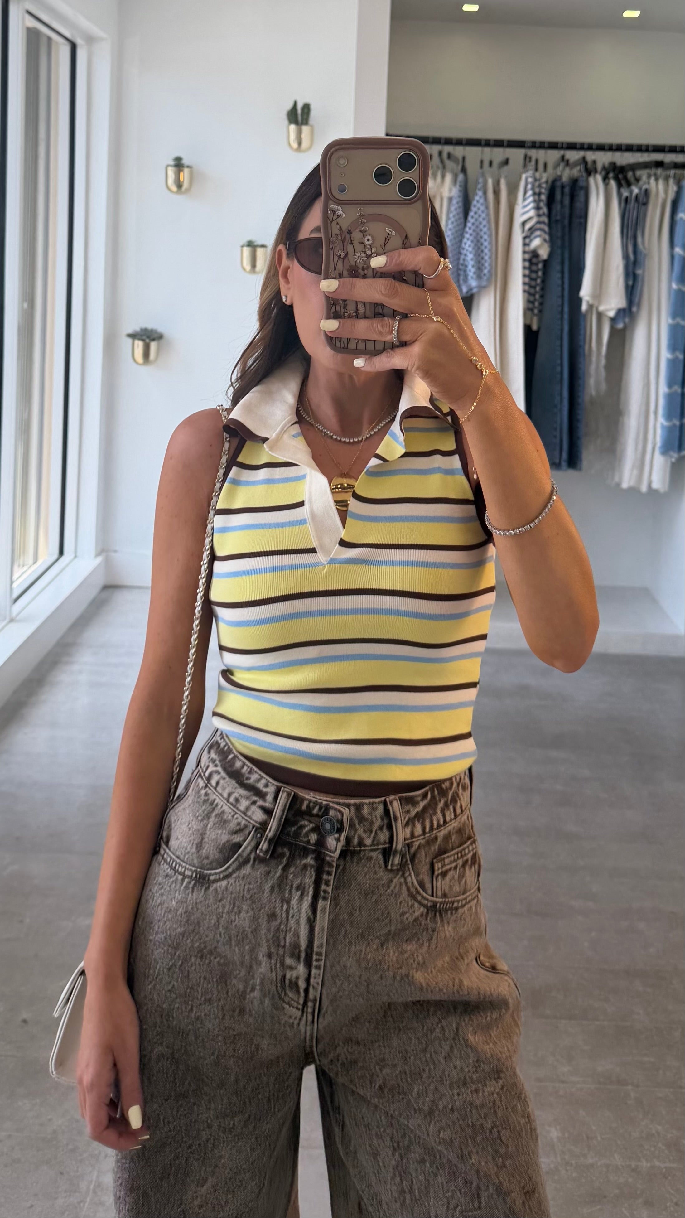 YELLOW LATTE POLO TOP