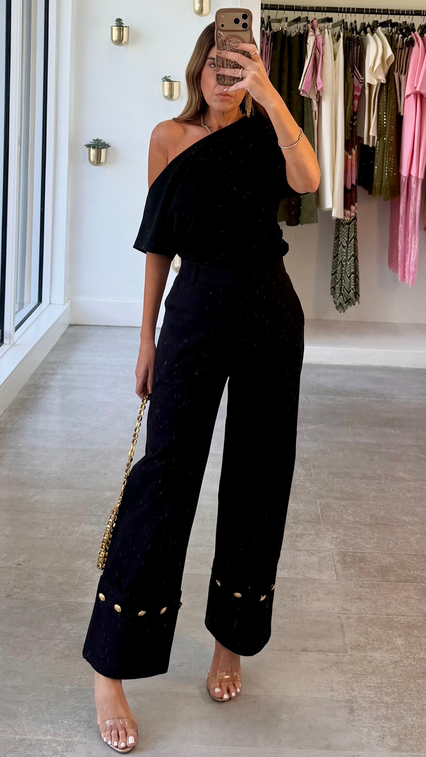 BLACK CUFF DENIM