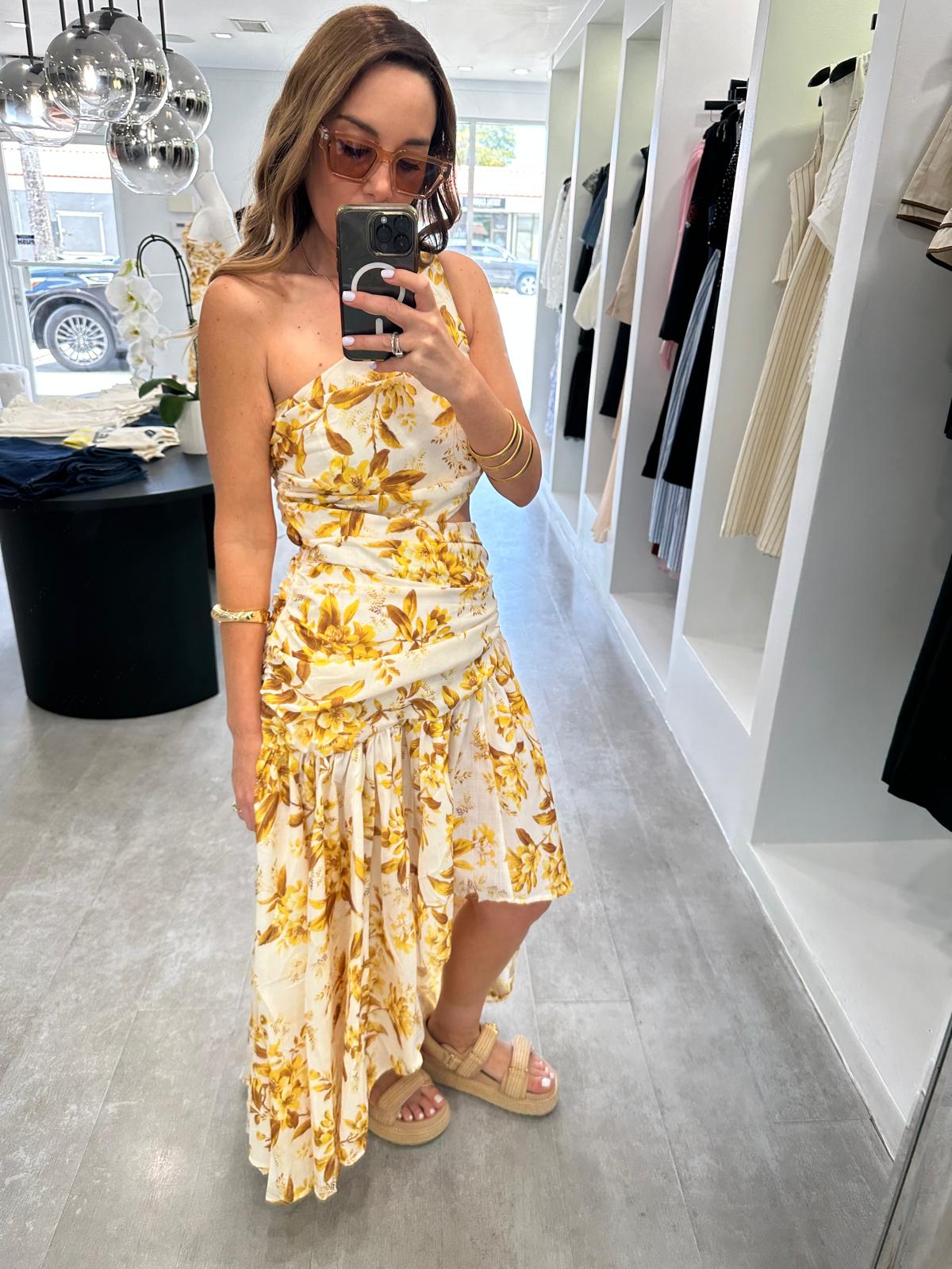 Yellow brown dress