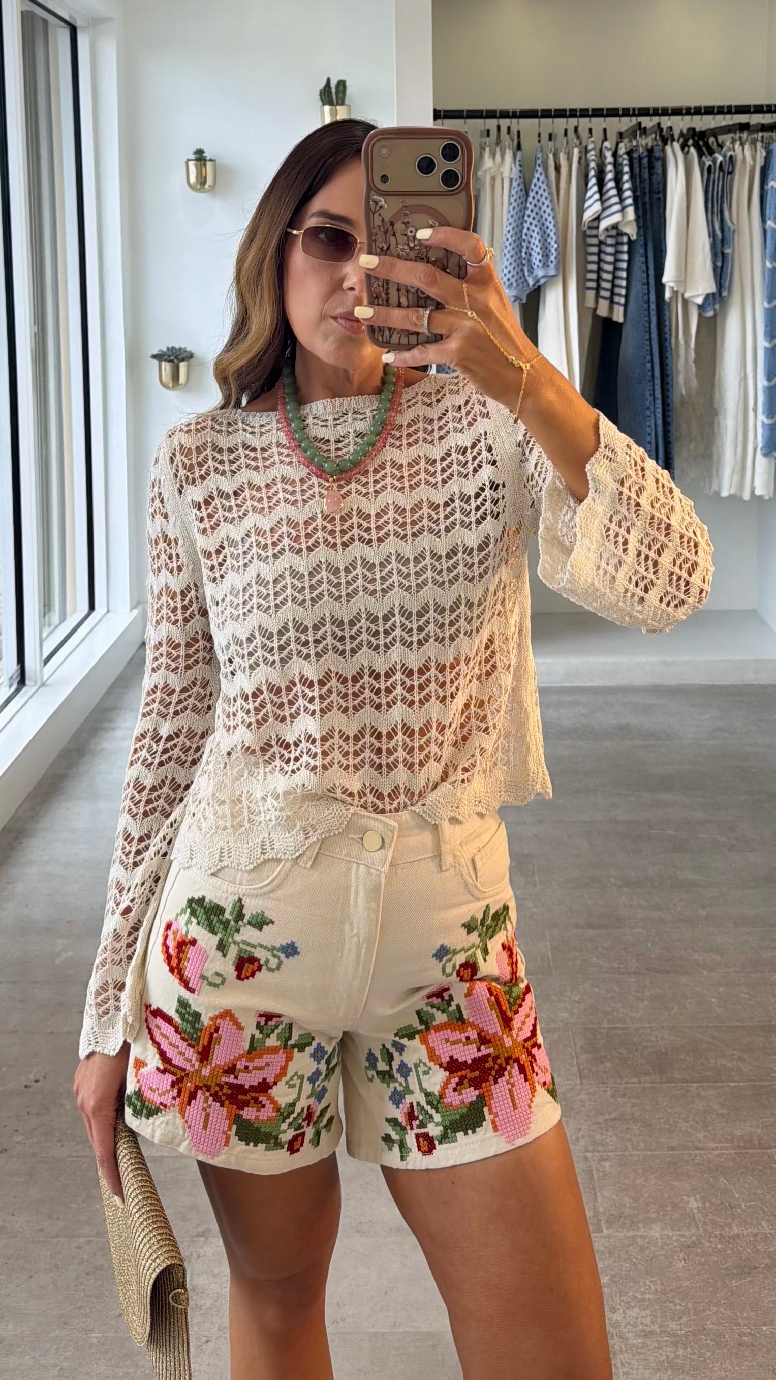 POINTELLE KNIT SWEATER