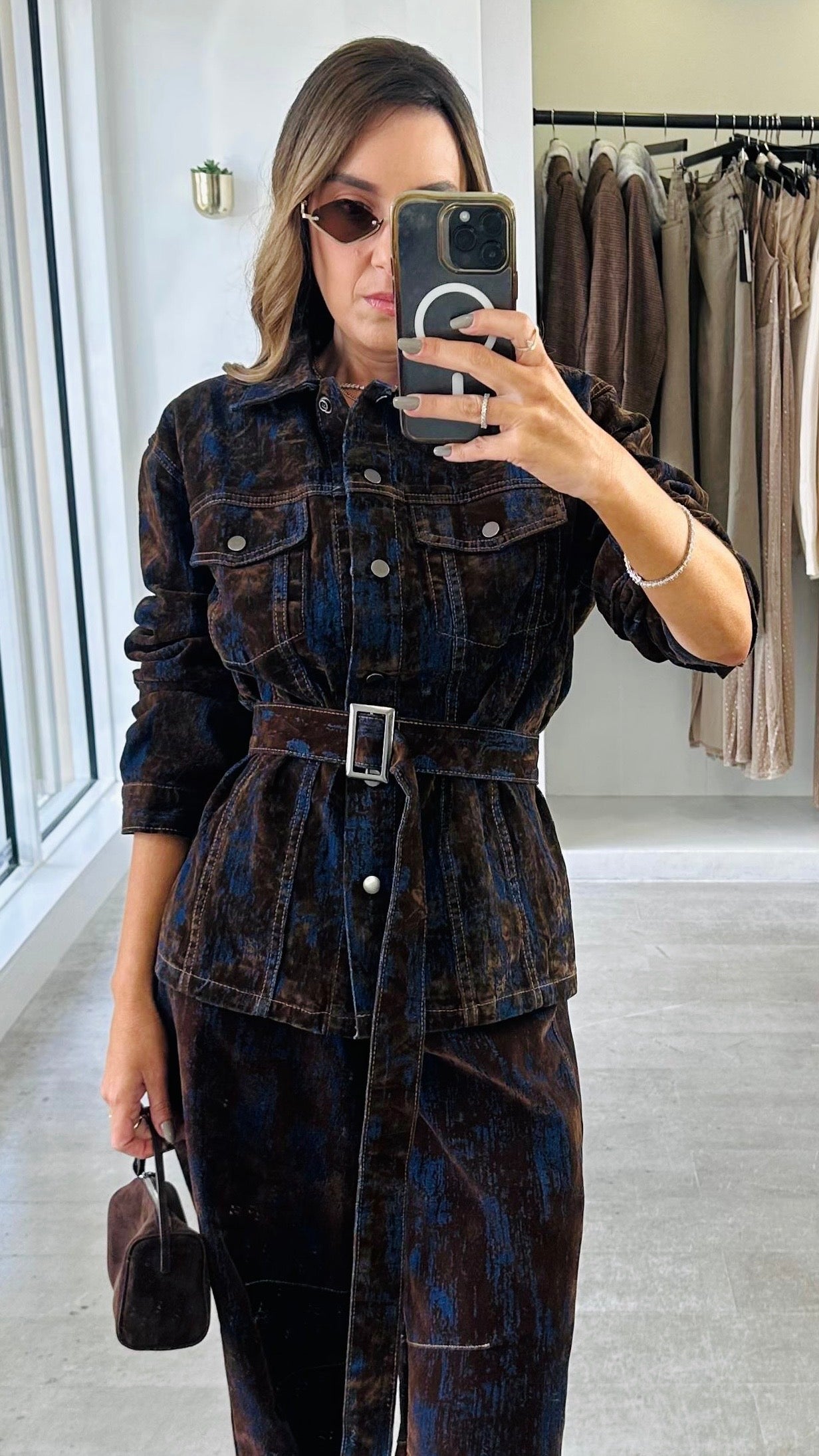 RUSH BROWN BELTED JACKET