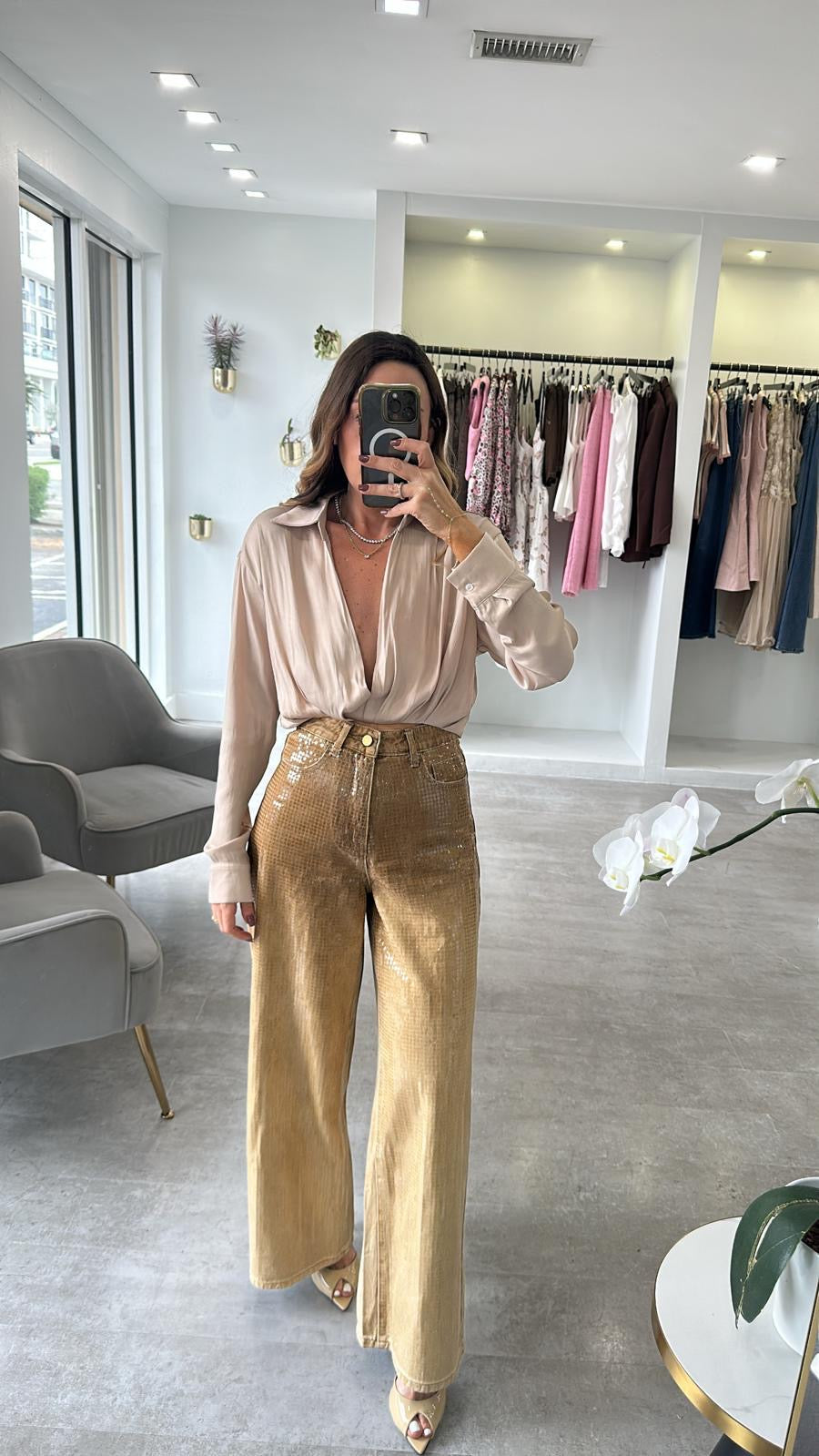 CHAMPAGNE DRAPPED TOP