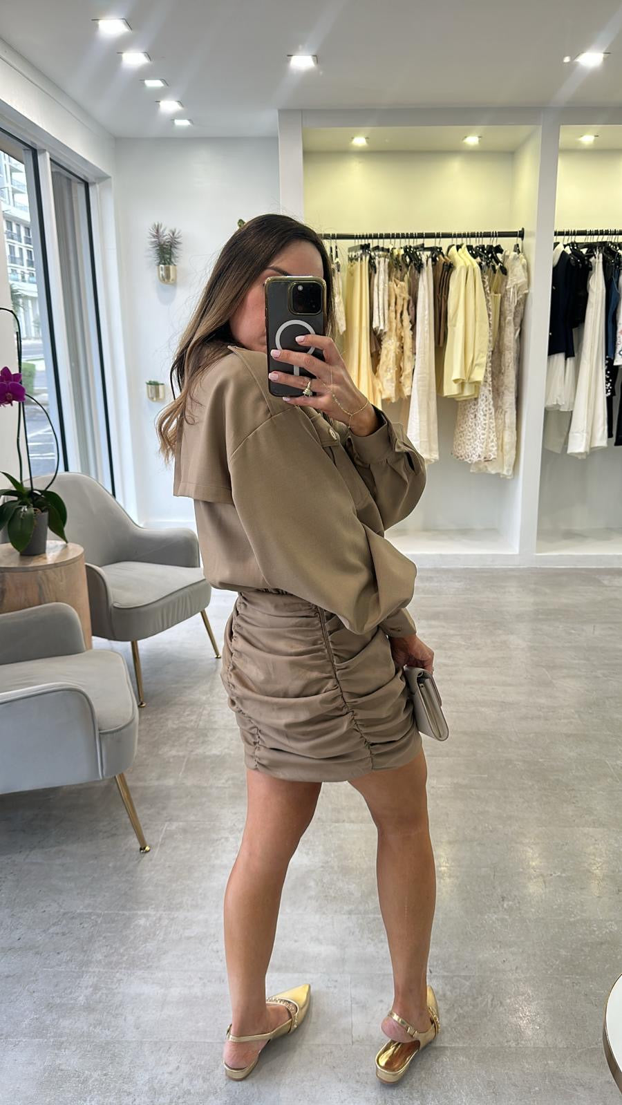 THE TRENCH RUCHED DRESS