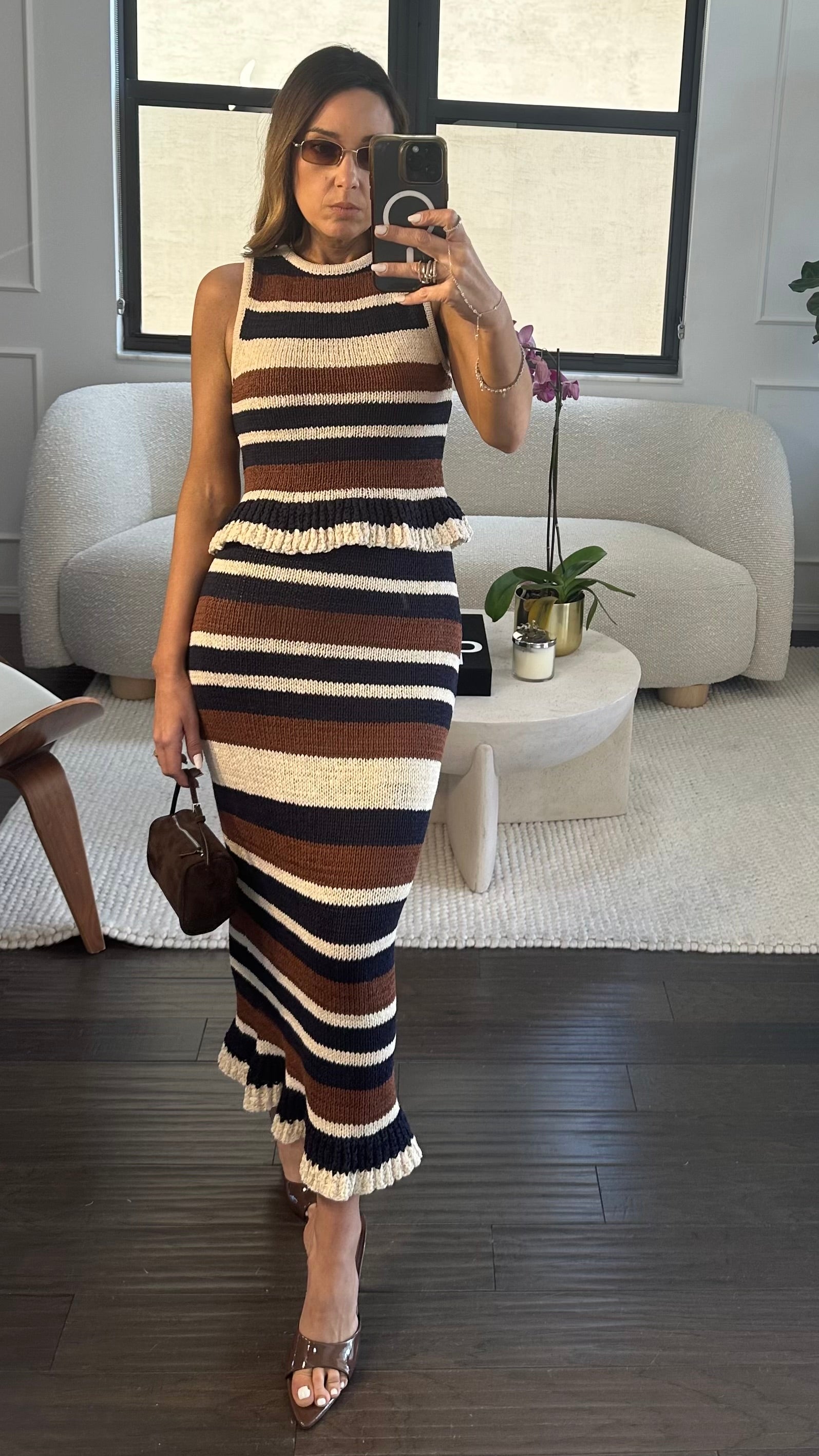 NEUTRAL CROCHET SKIRT SET