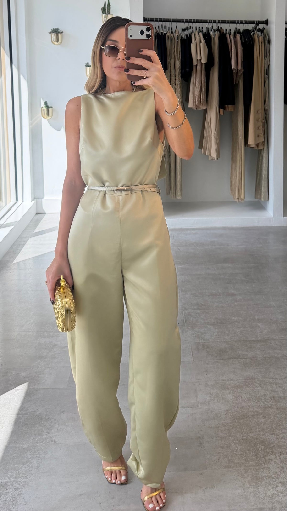 SAGE DRAPE JUMPSUIT