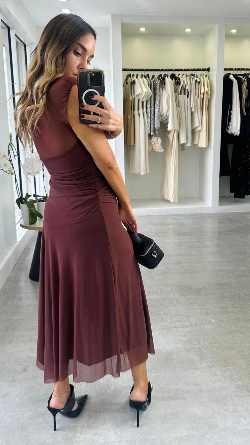 BORDEAUX ASYMMETRY DRESS