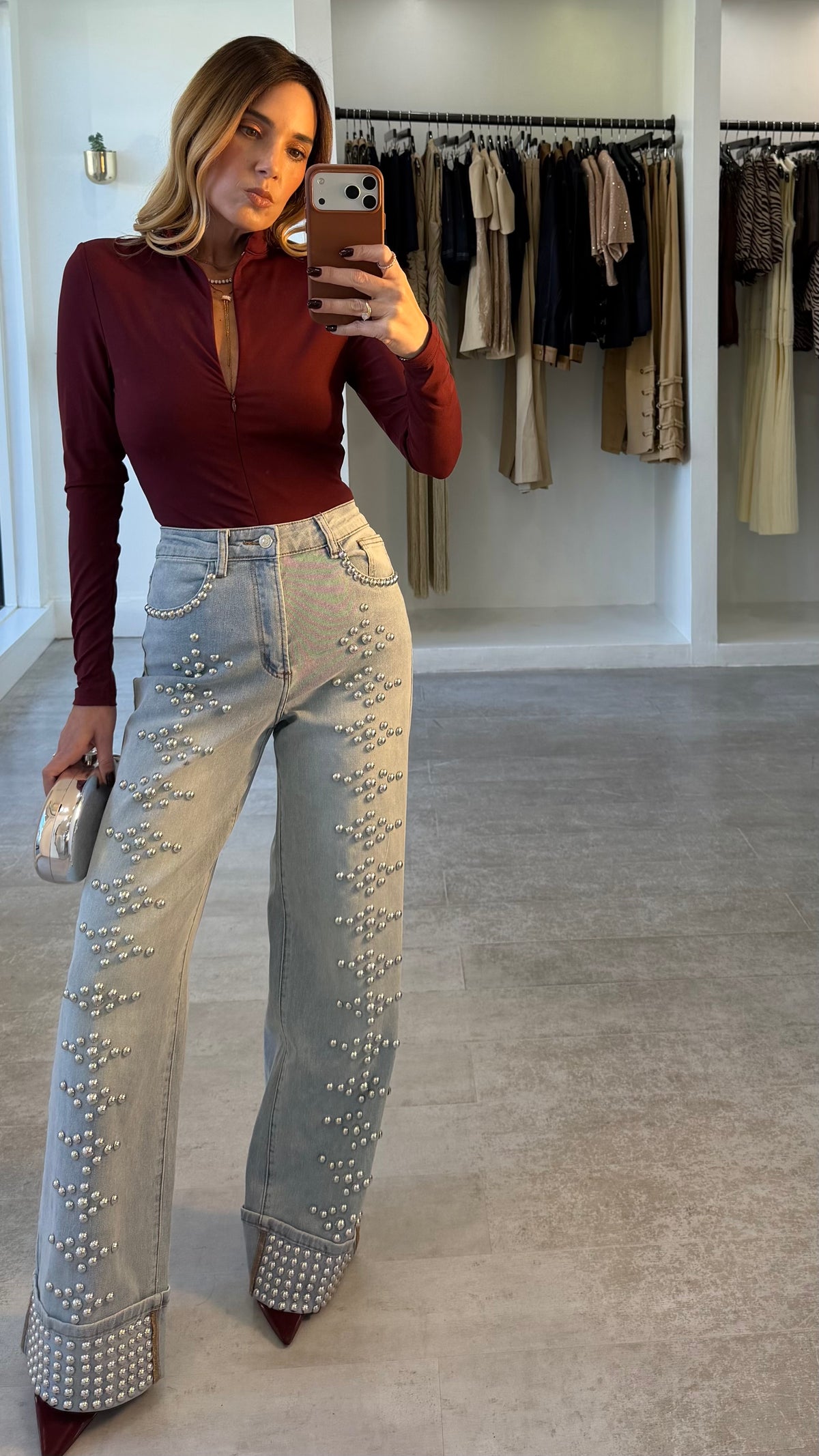 SILVER DRIP DENIM