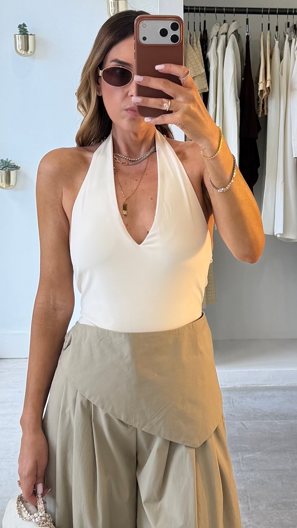 IVORY HALTER TOP