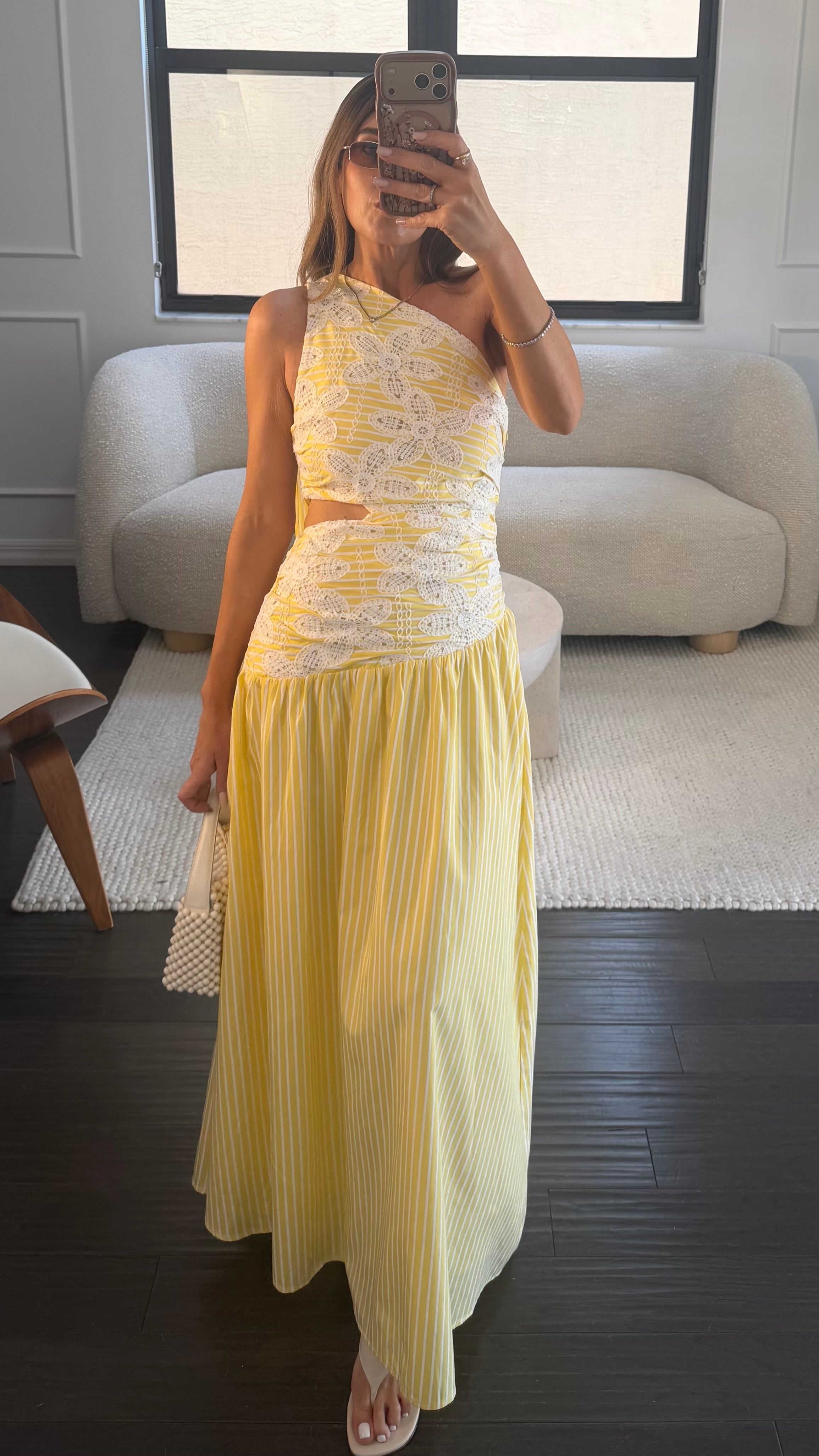 SUNSHINE STRIPE LACE DRESS