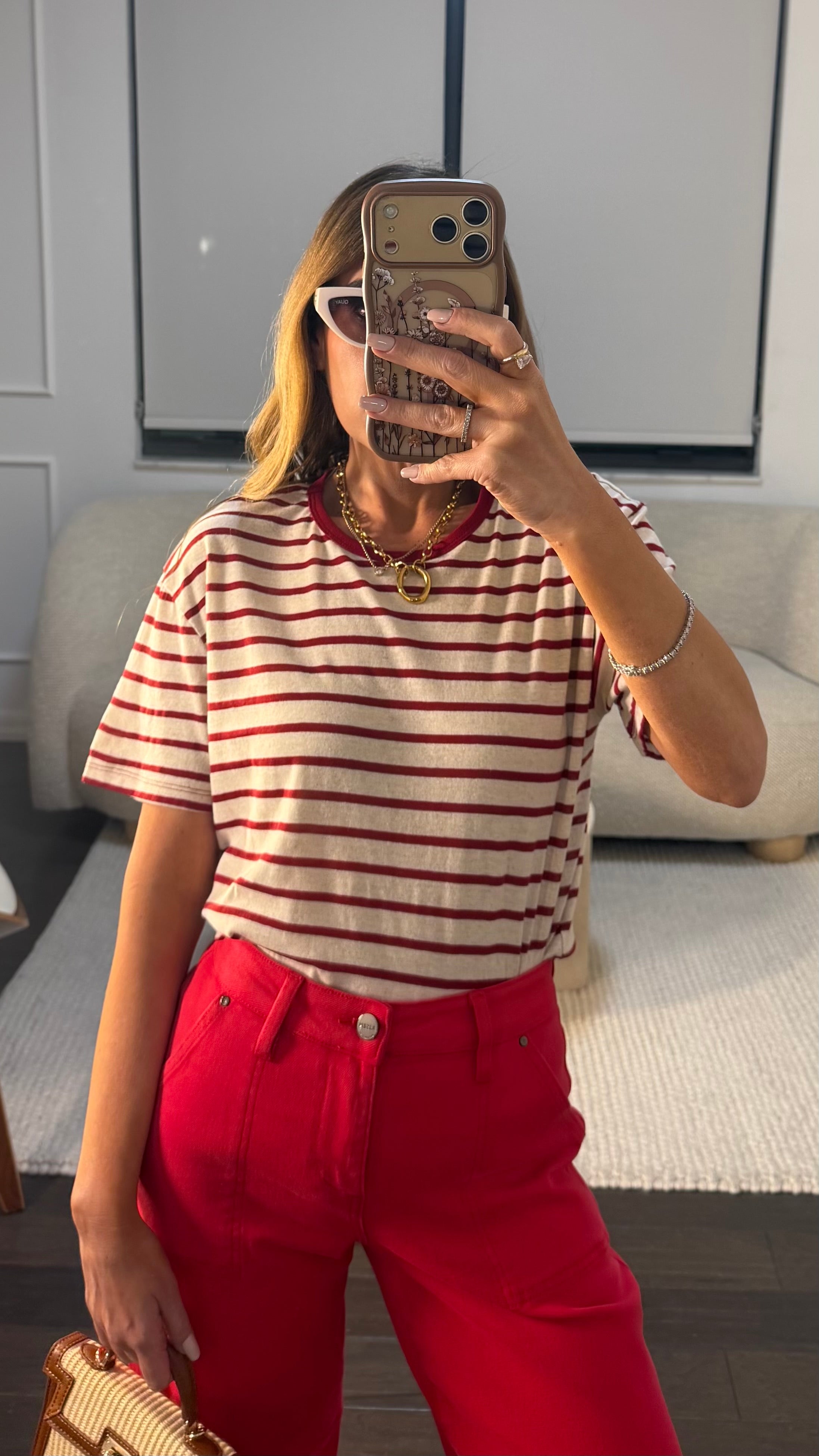 BEIGE TINTO STRIPE TEE