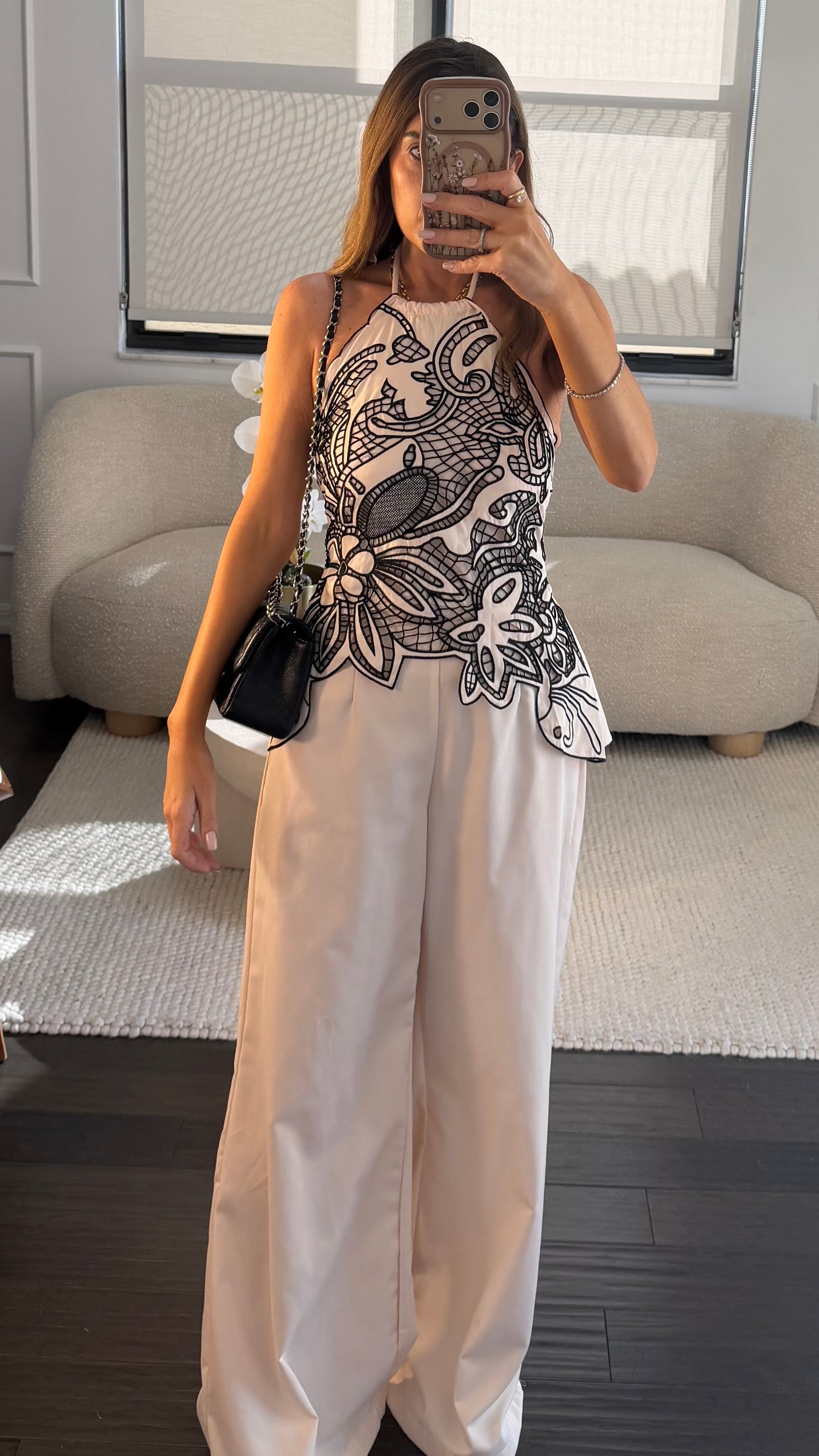 IVORY LACE OVERLAY PANT SET
