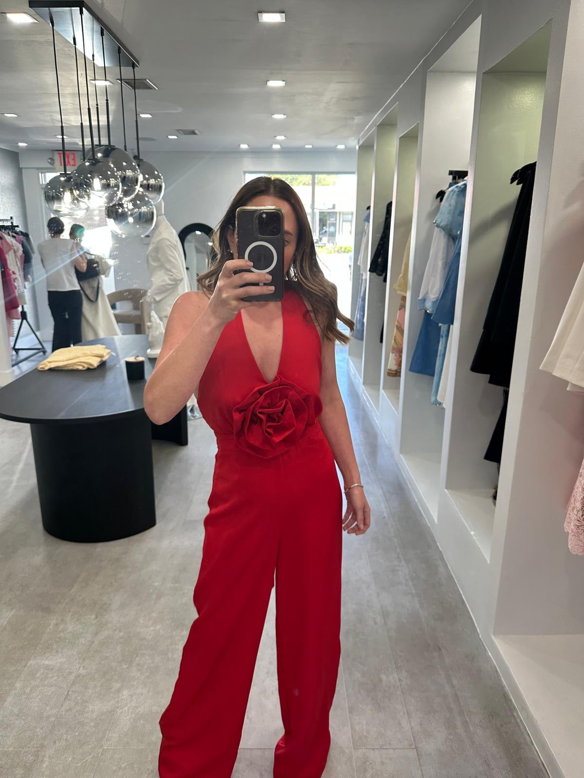 RED FLOWER JUMPSUIT