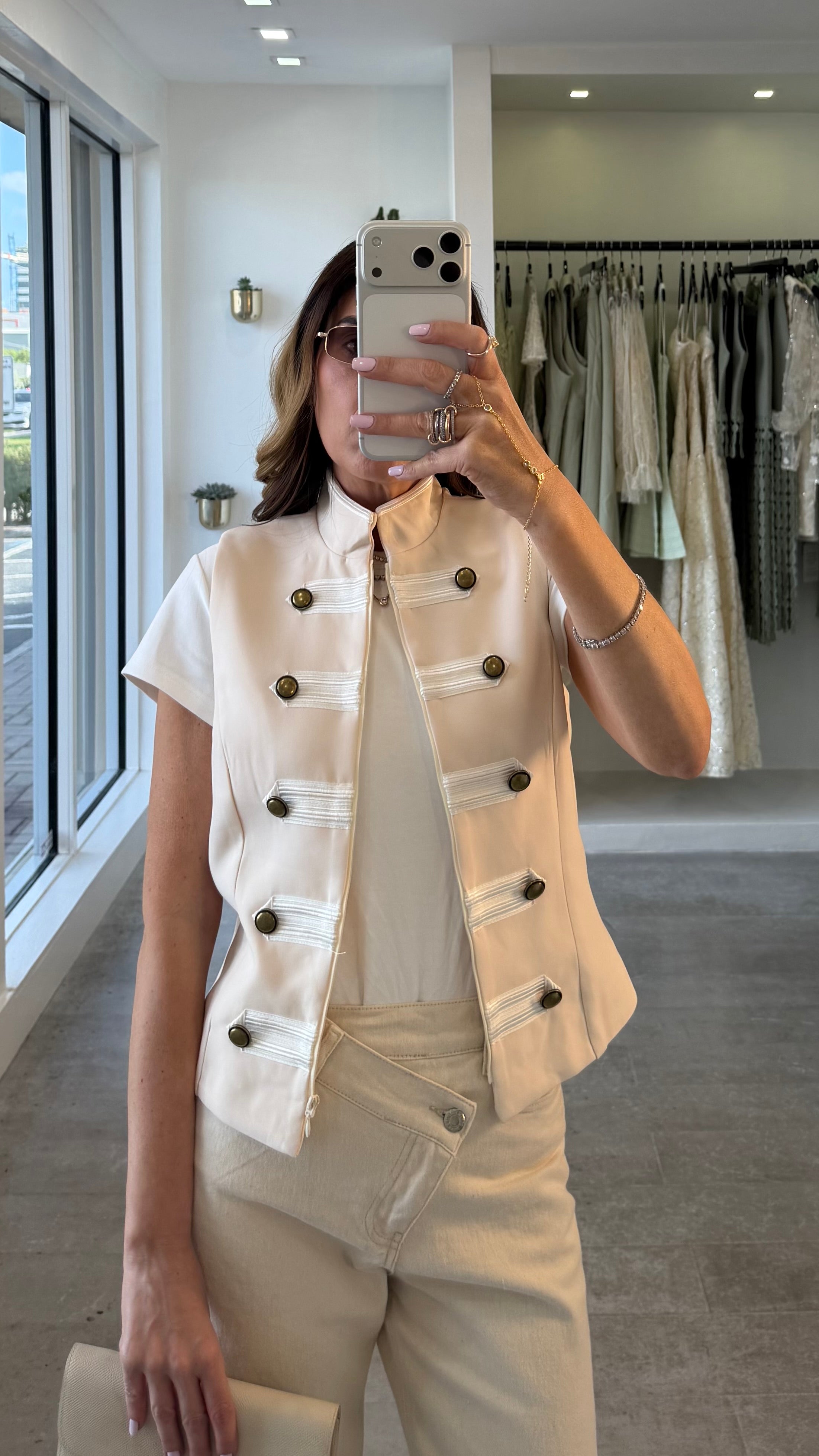 ROYAL BUTTONS BEIGE VEST