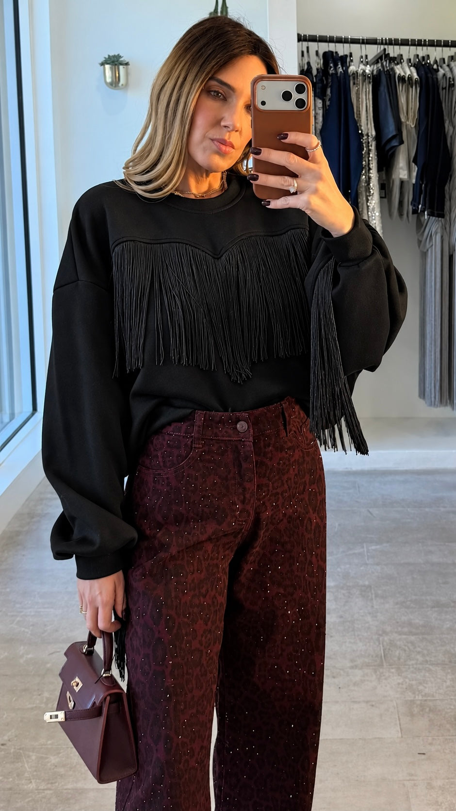 MIDNIGHT FRINGE SWEATER