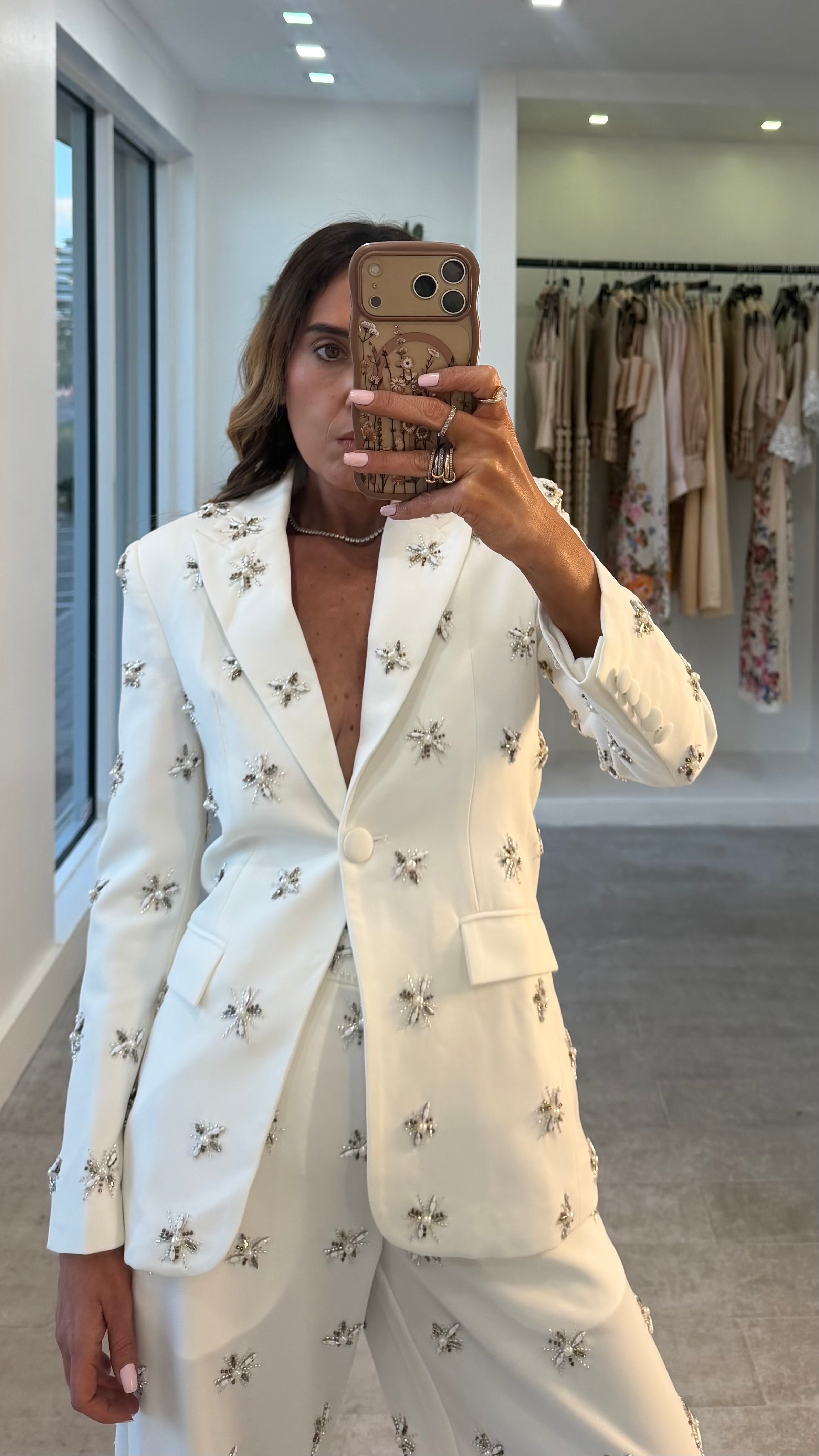 IVORY CRYSTAL BLAZER SET