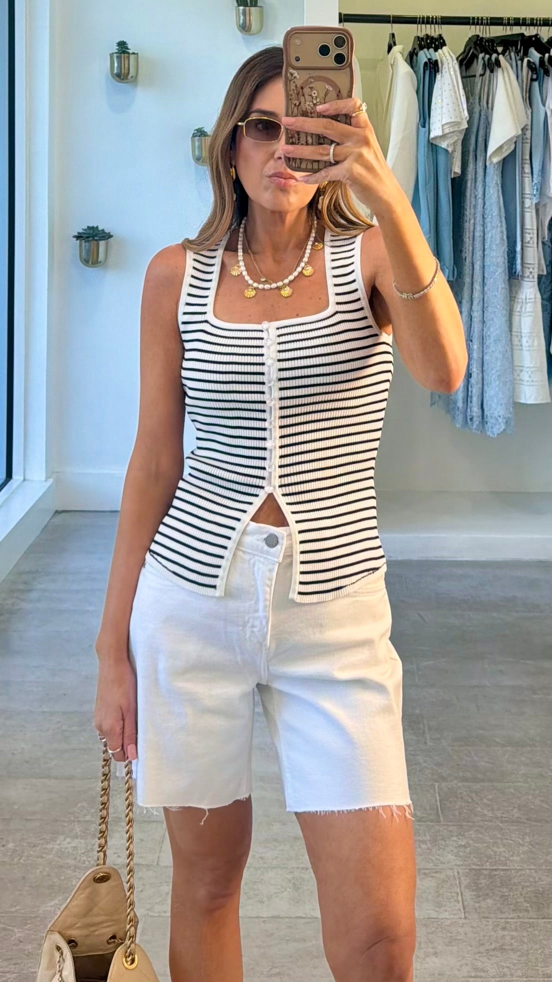 STRIPED LUX KNIT TOP