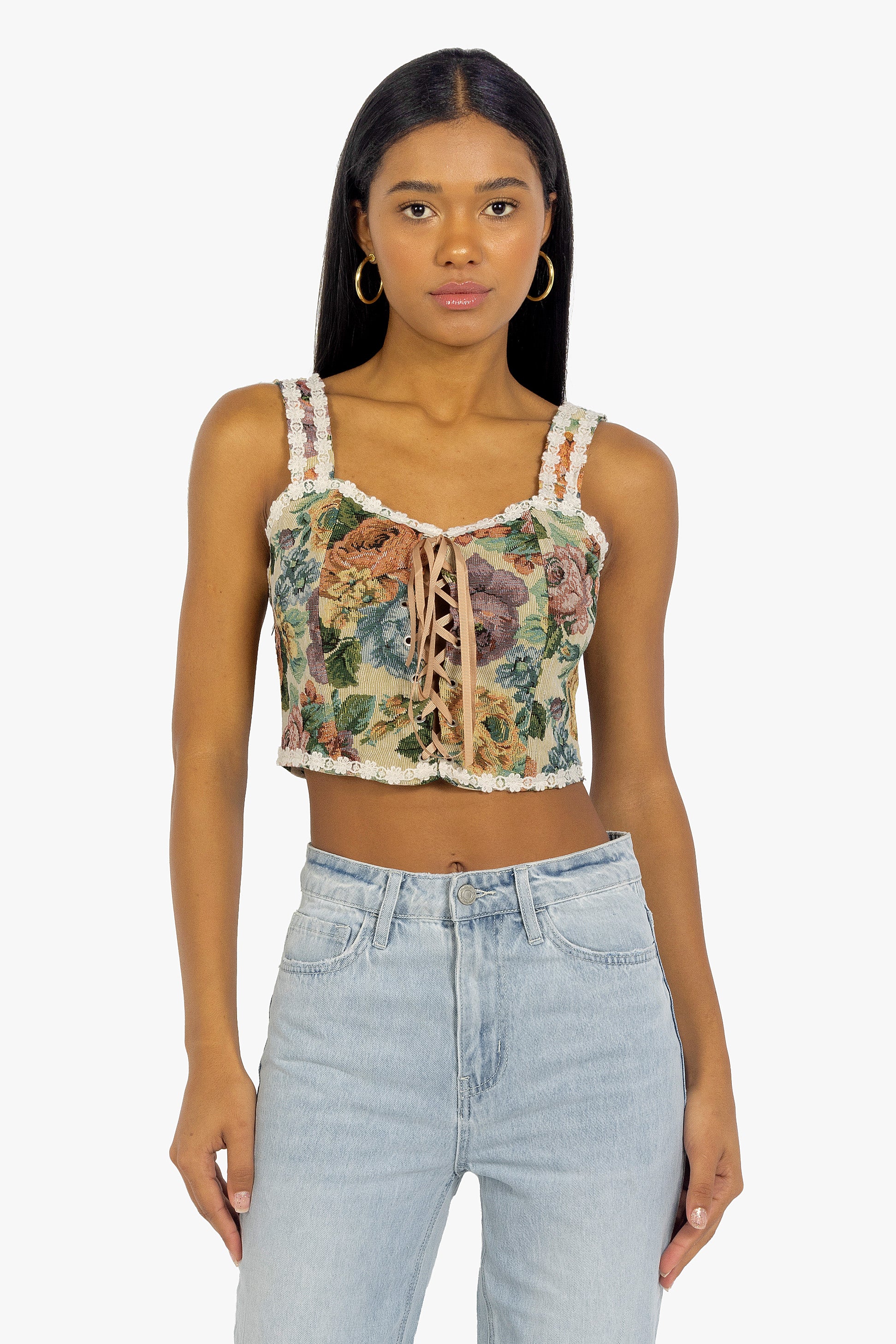 ROSES LACE-UP BUSTIER