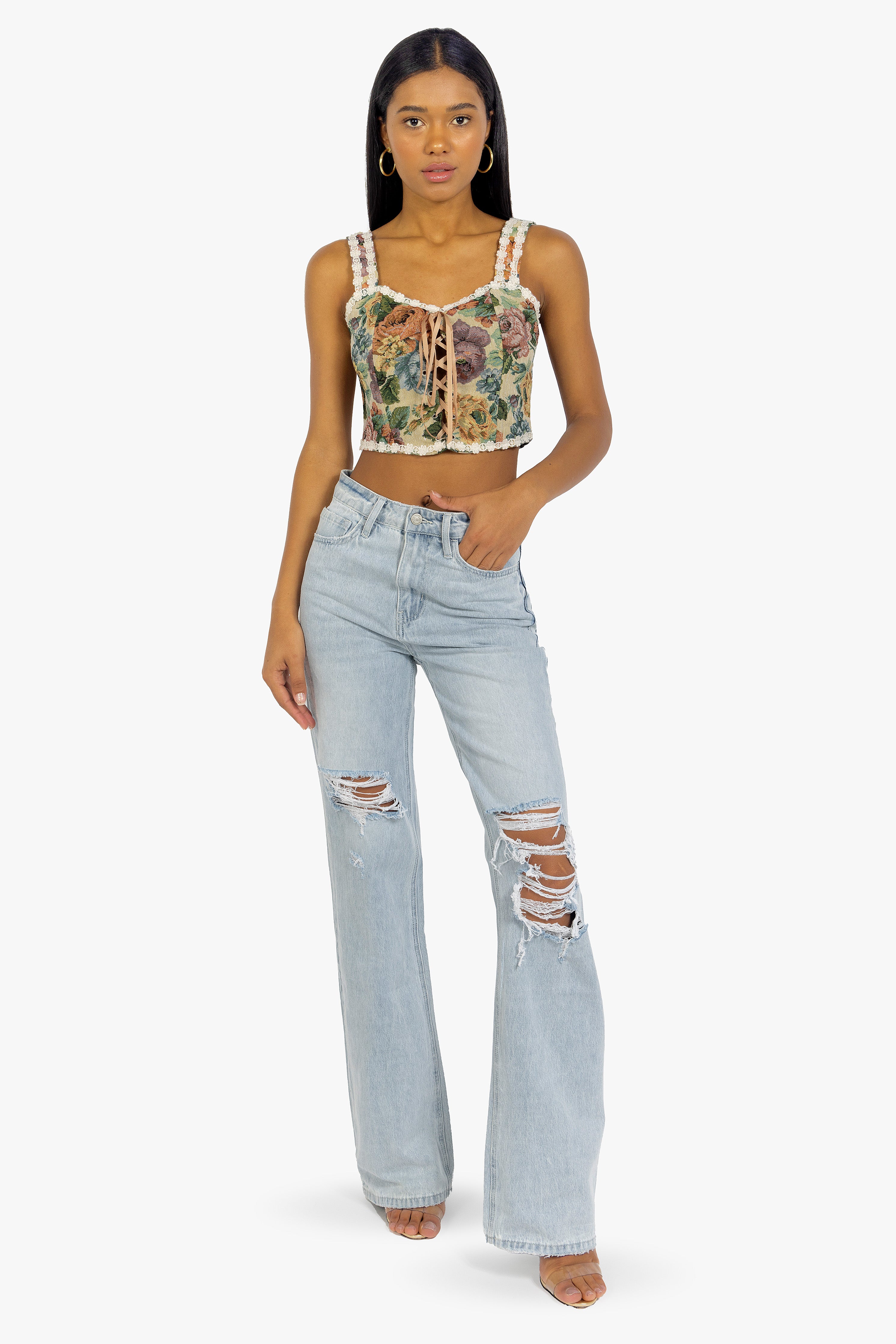 ROSES LACE-UP BUSTIER