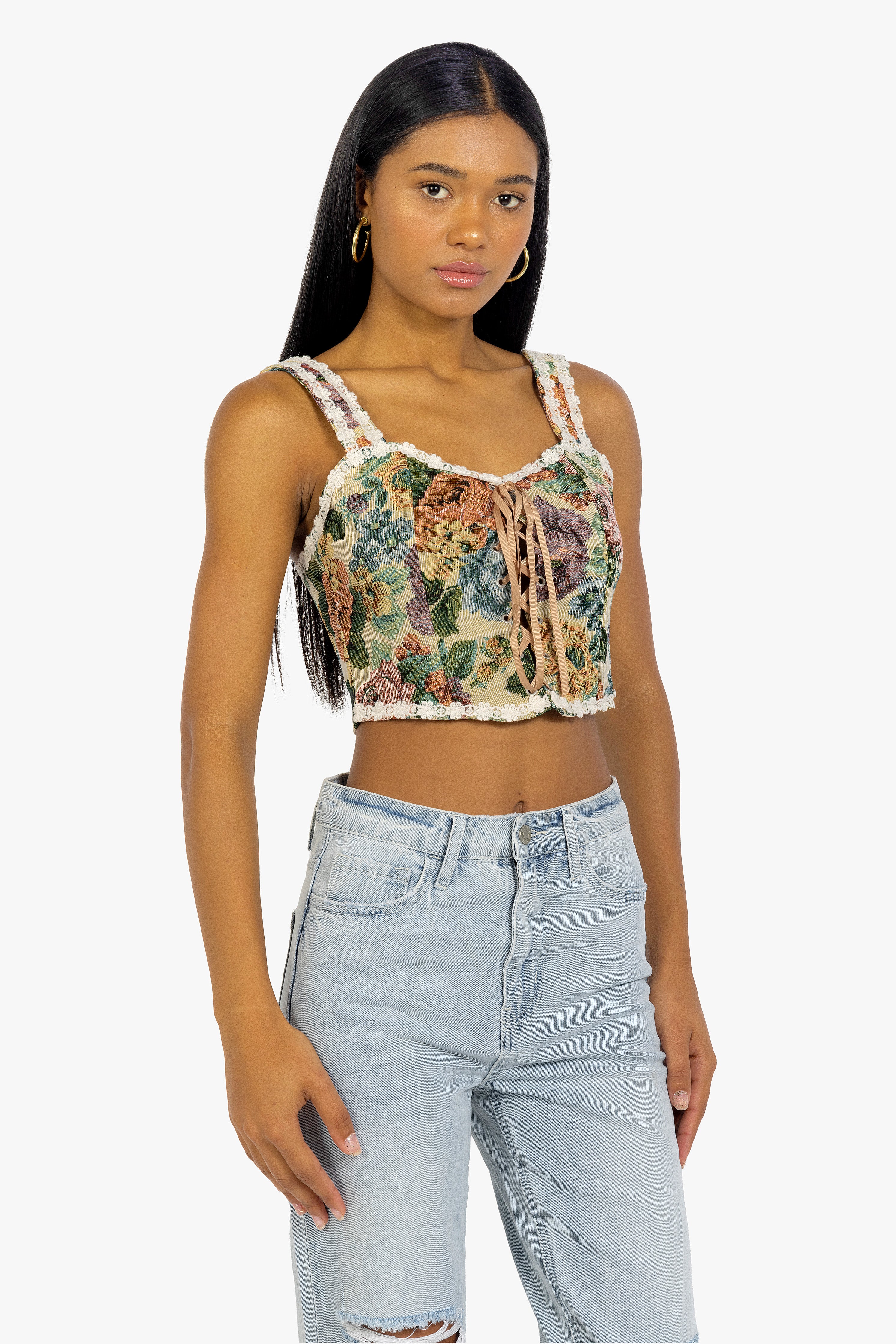 ROSES LACE-UP BUSTIER