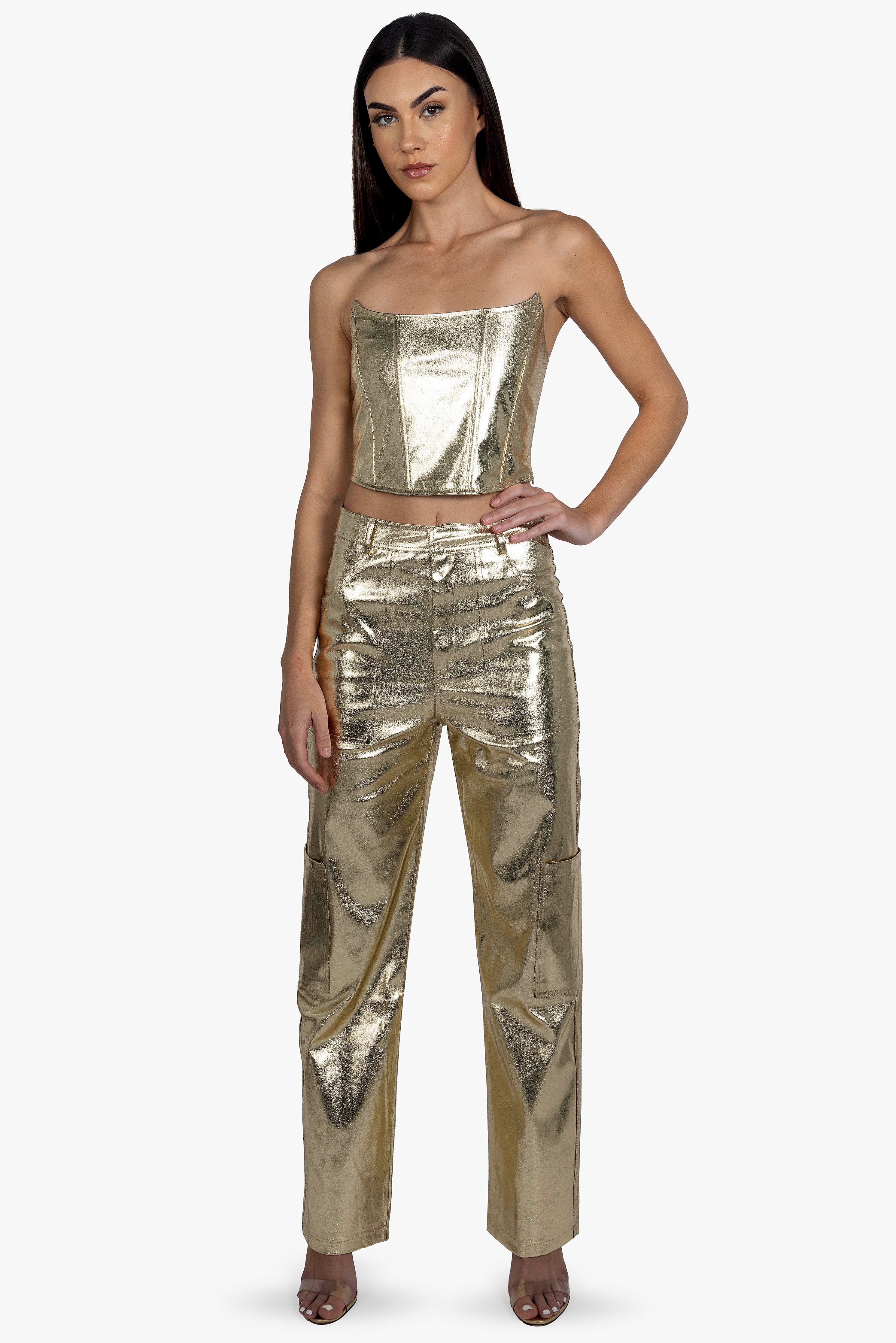 GODDESS GOLD CORSET TOP