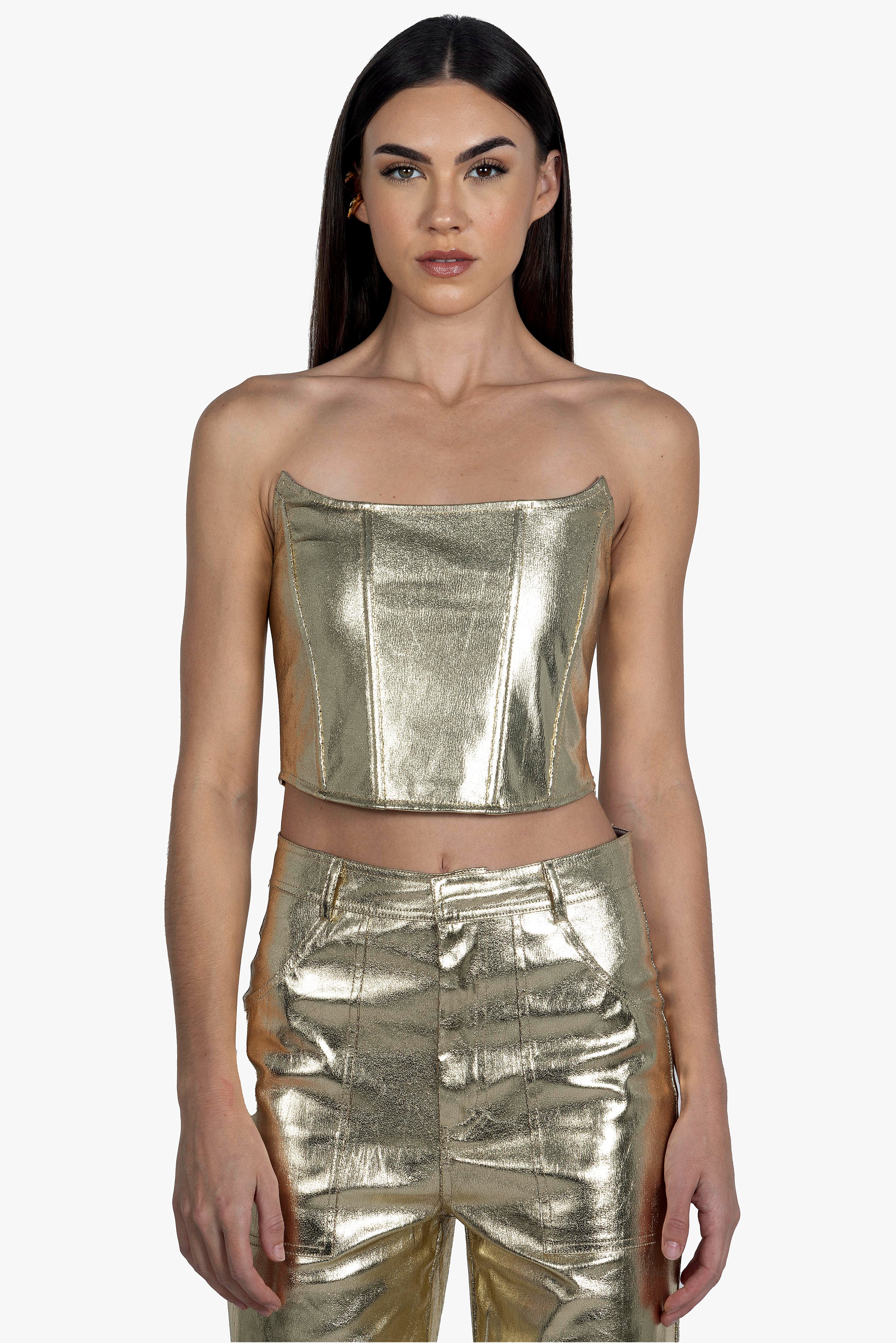 GODDESS GOLD CORSET TOP