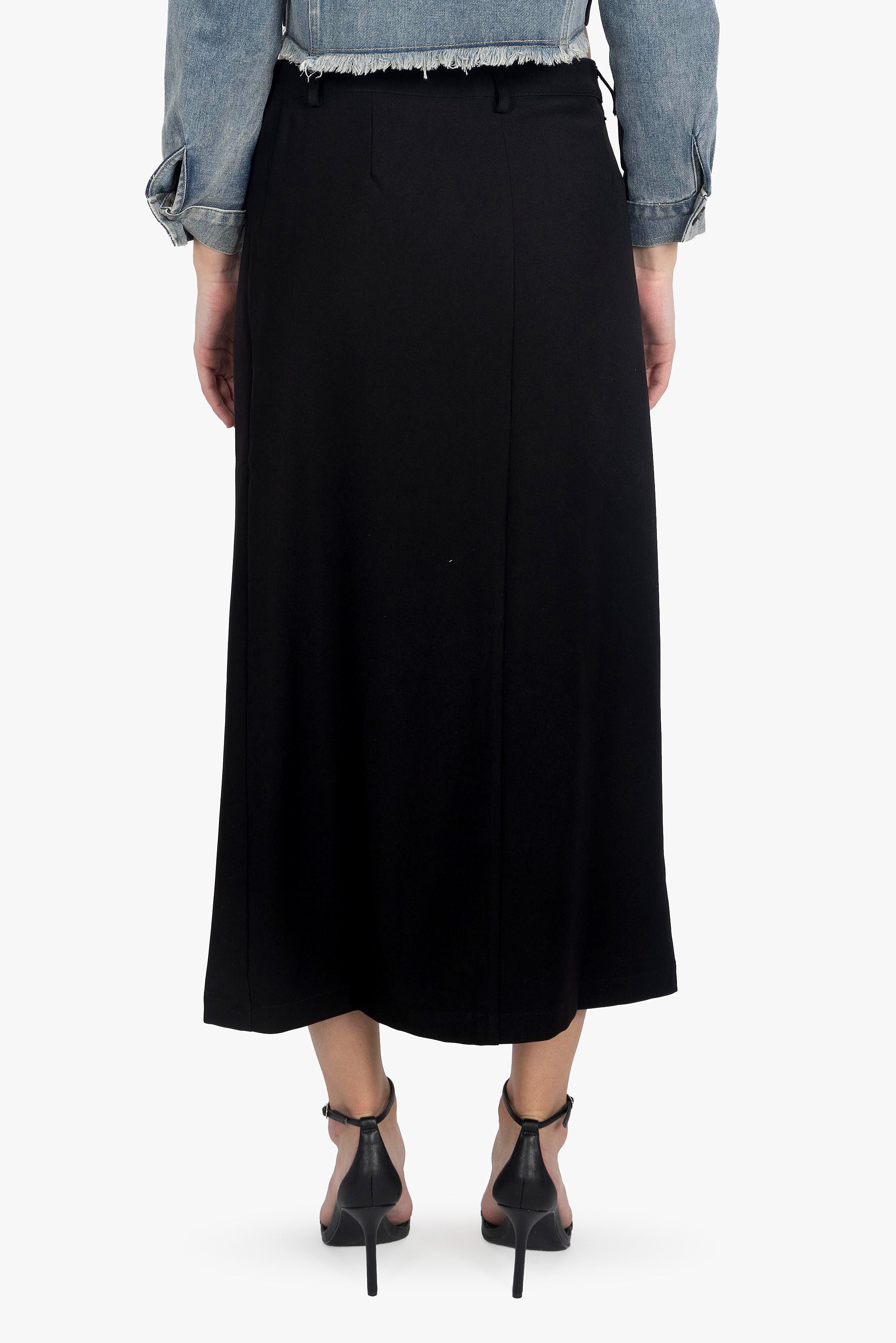 NOIR CROSS WAIST MIDI SKIRT