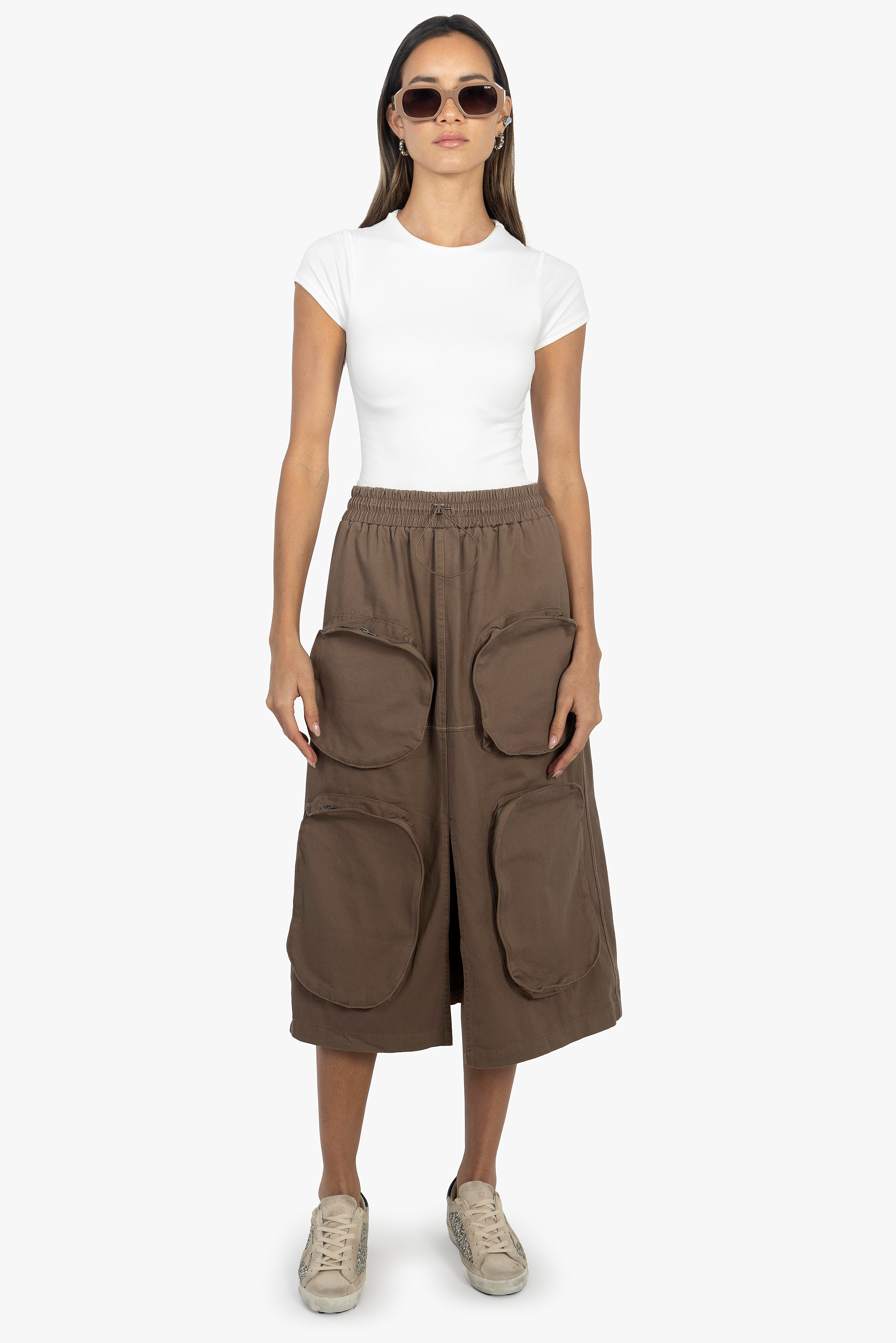 CHIC UTILITY BEIGE SKIRT