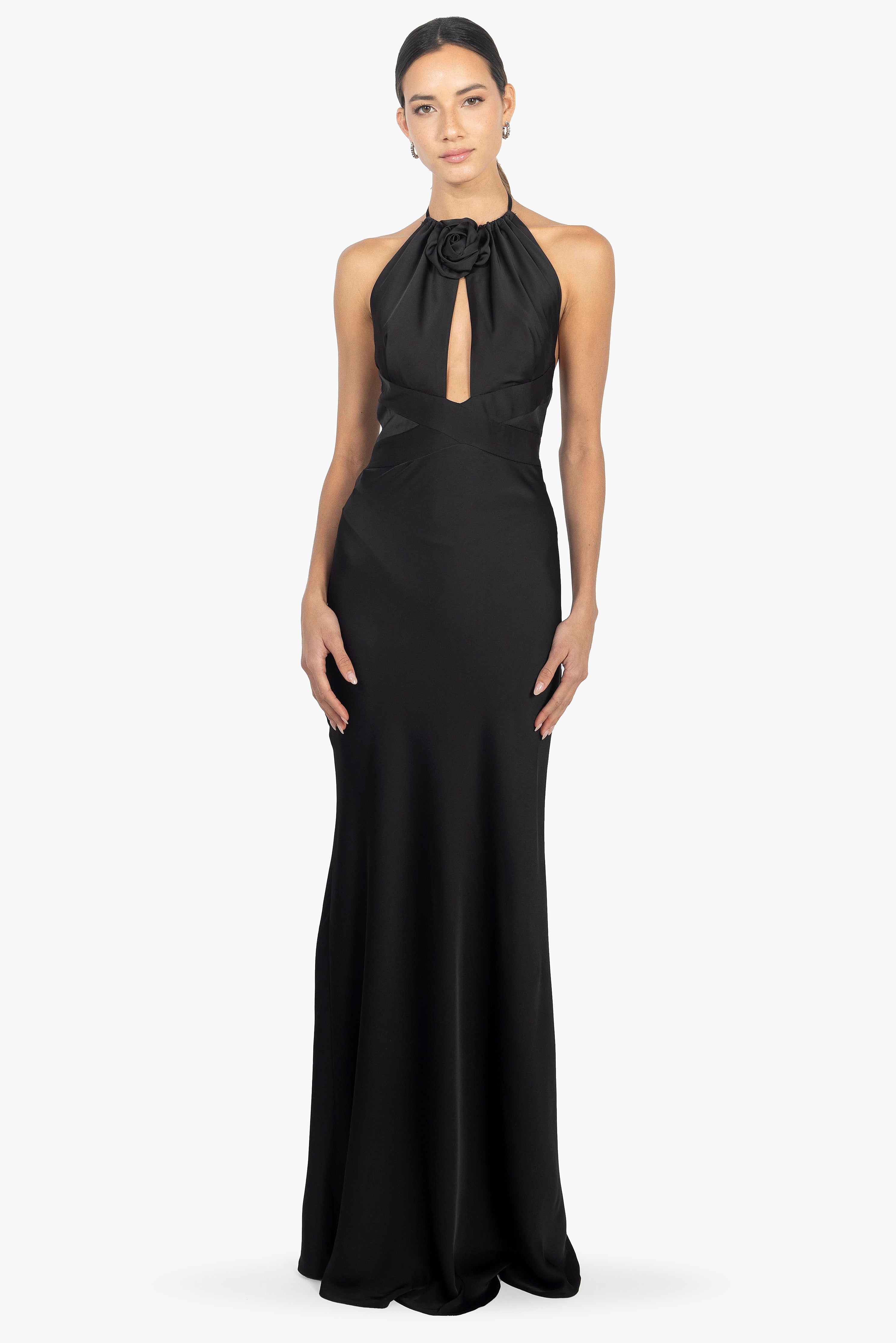 SATIN NOIR SLIP GOWN