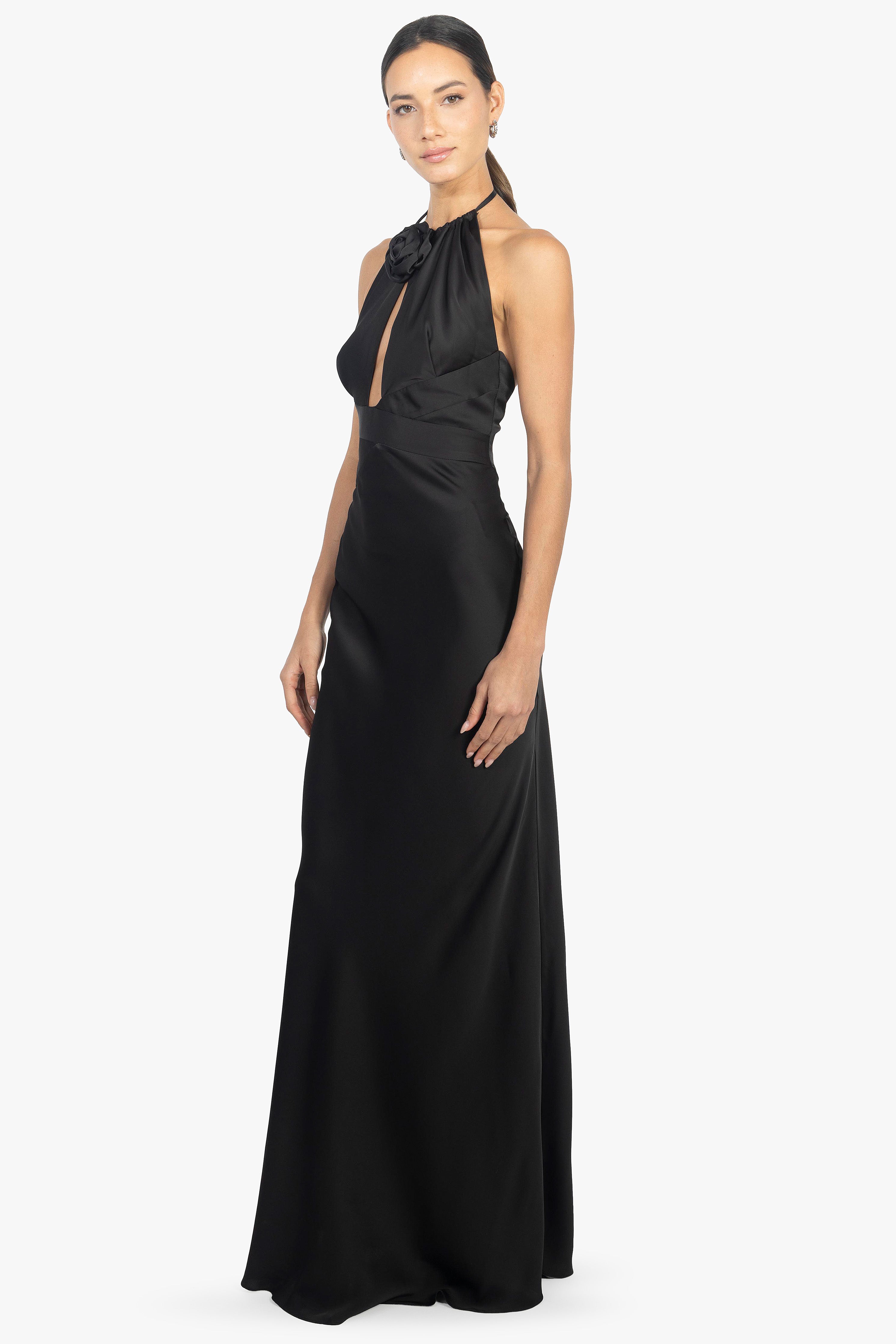 SATIN NOIR SLIP GOWN