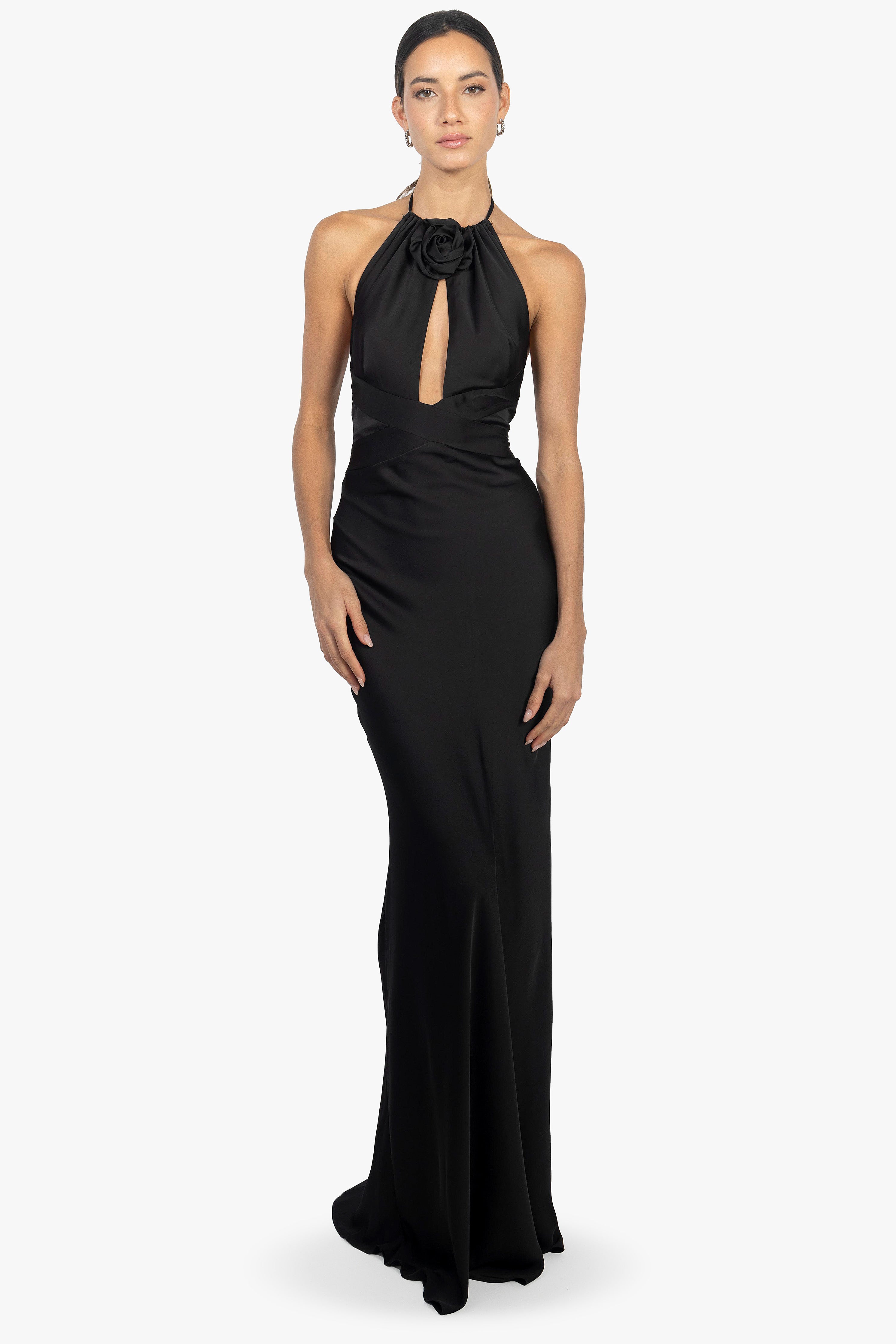 SATIN NOIR SLIP GOWN