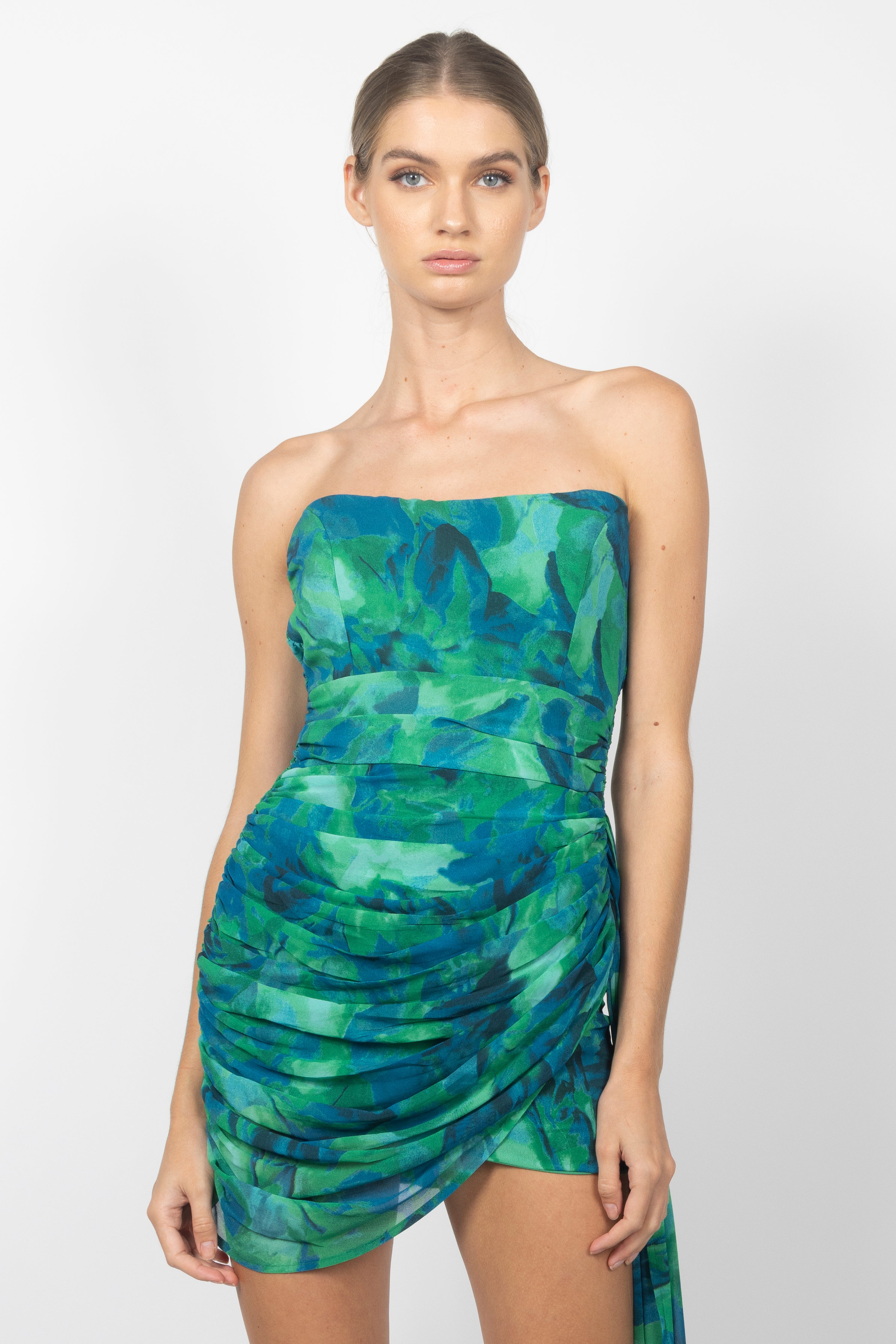 DEGRADE DRAPE MINI DRESS