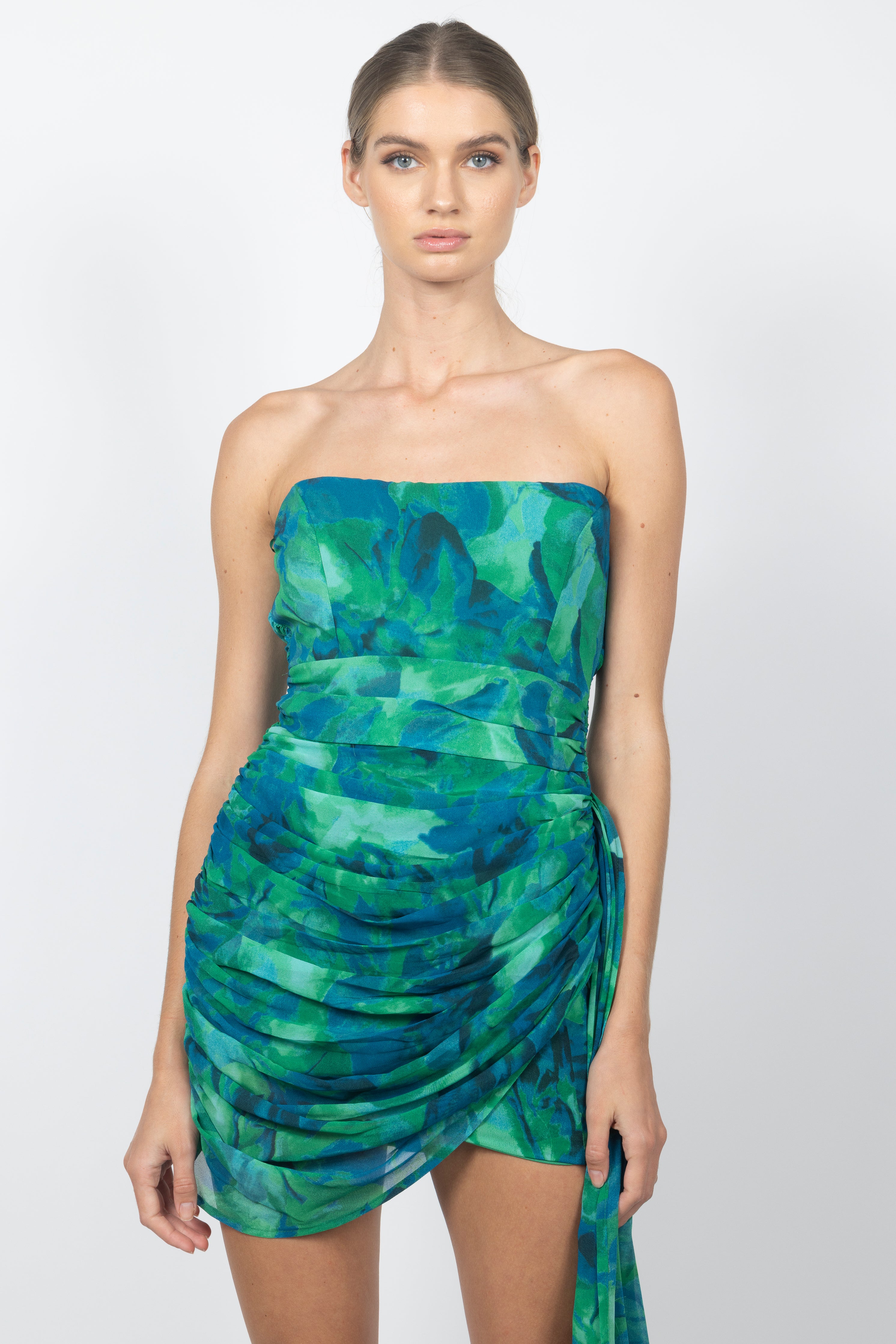 DEGRADE DRAPE MINI DRESS