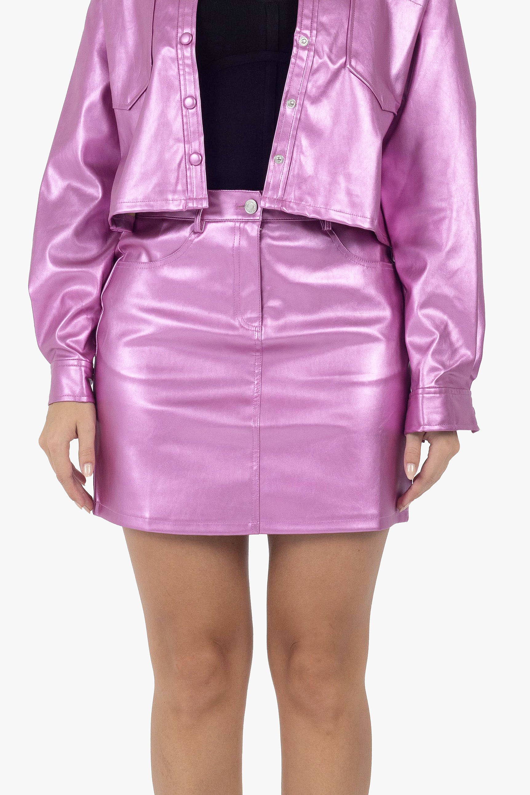 MAGENTA METALLIC SKIRT - S T Y L E B Y G G