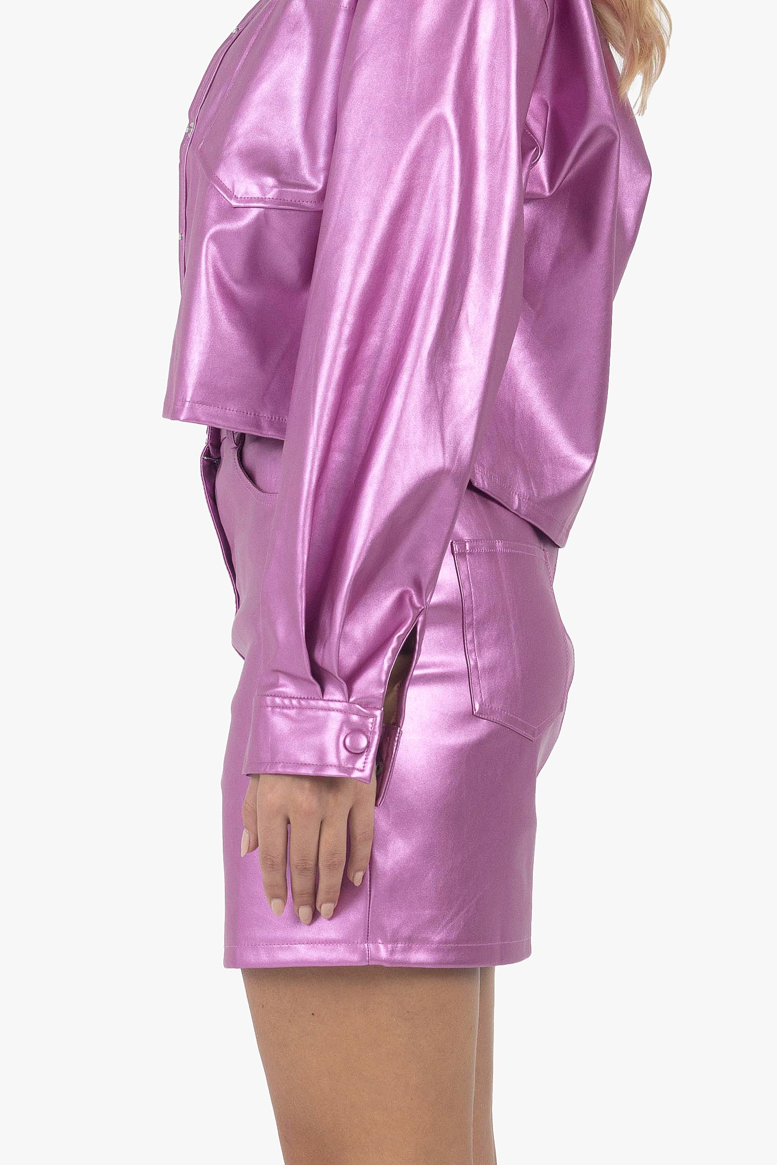MAGENTA METALLIC SKIRT - S T Y L E B Y G G