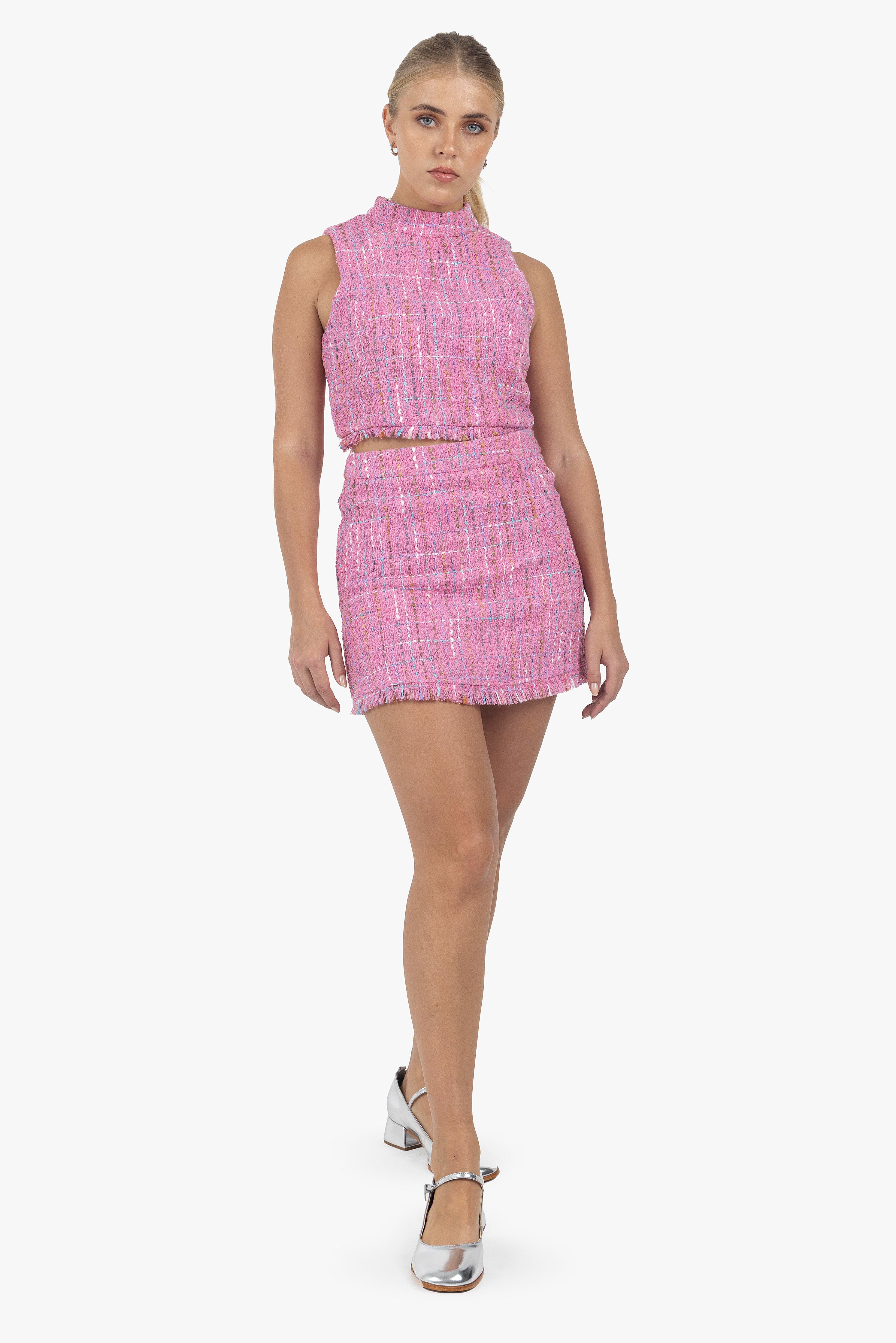 ROSEADE TWEED MINI SKIRT