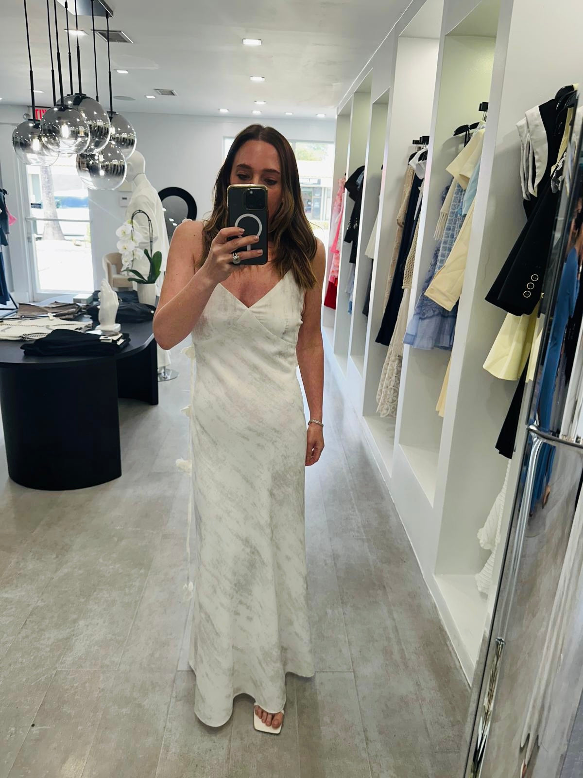 ABSTRACT LINEN DRESS