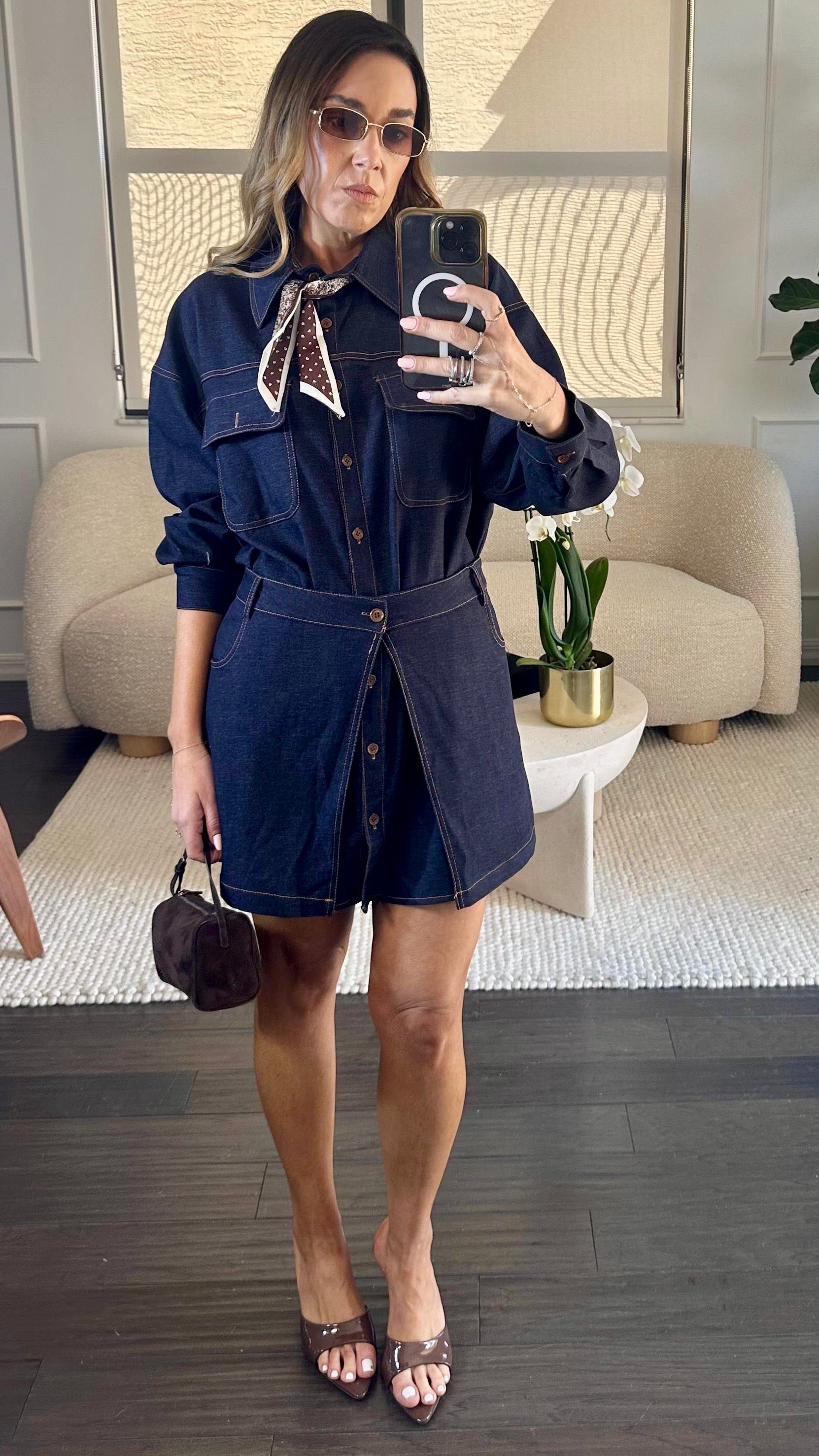 BANDANA DENIM SKORT SET