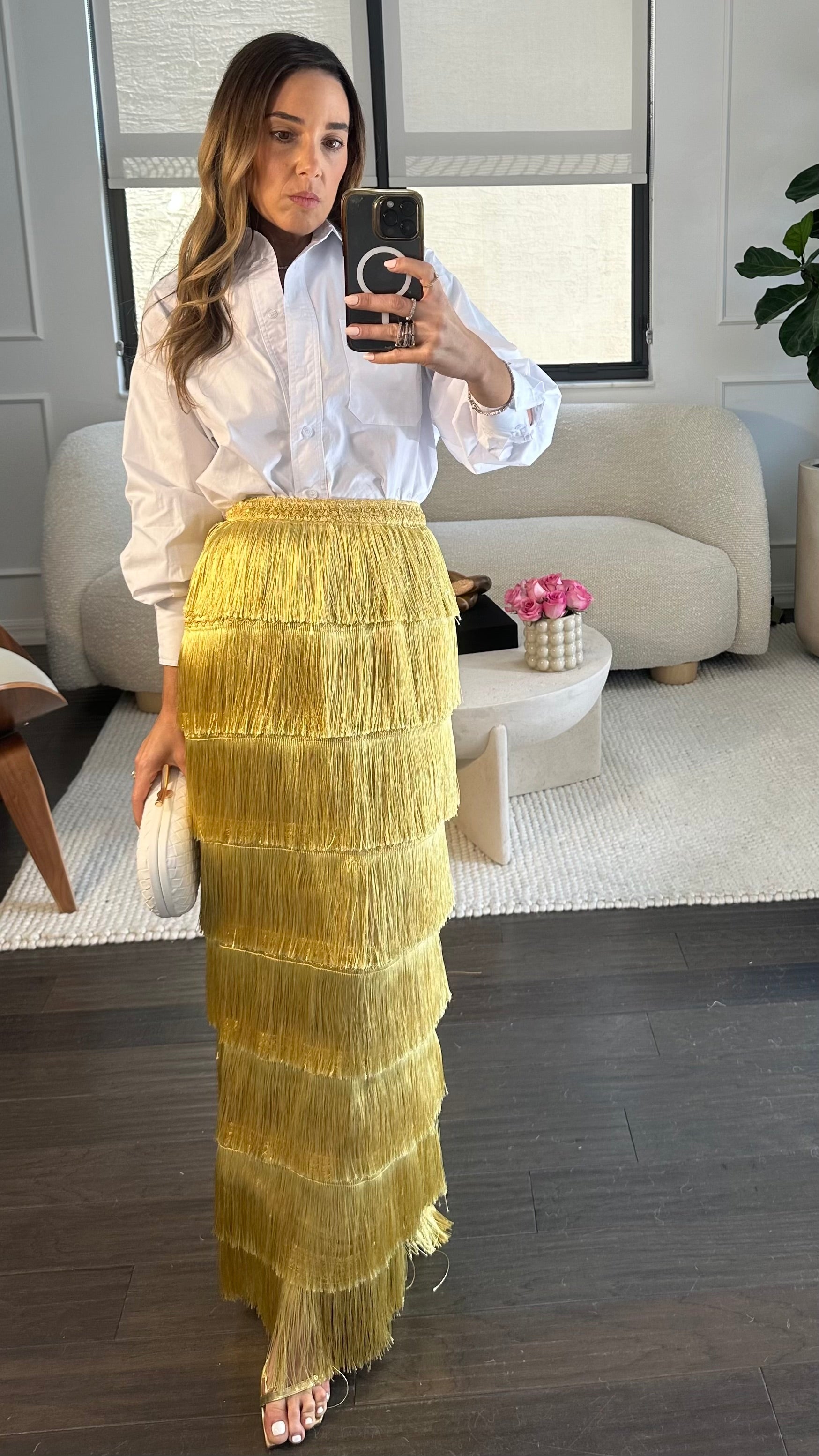 GOLDEN FRINGE SKIRT
